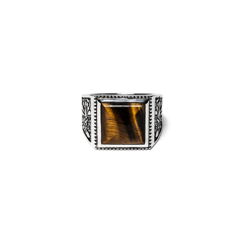 MAPLE BUICK RING SILVER 925 / TIGER EYE