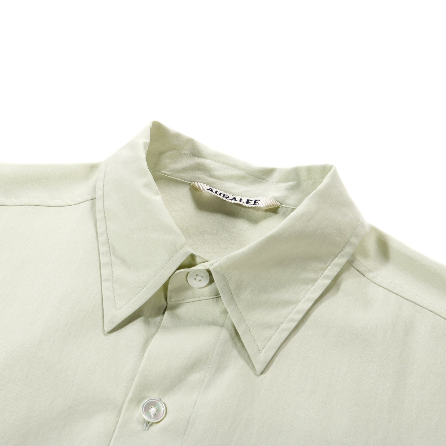 AURALEE WASHED FINX TWILL BIG SHIRT LIGHT GREEN