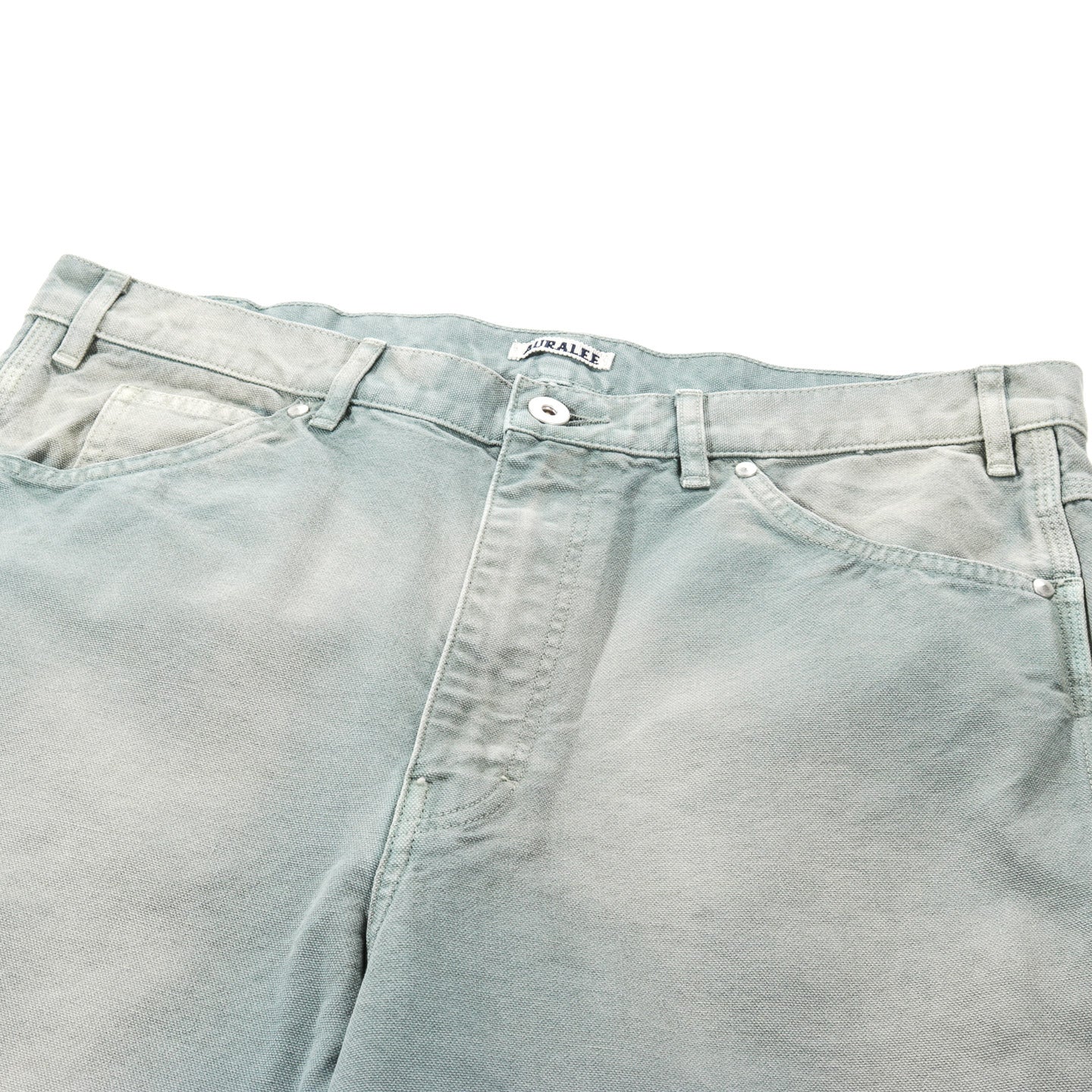 AURALEE ORGANIC COTTON DUCK PANTS ASH GREEN