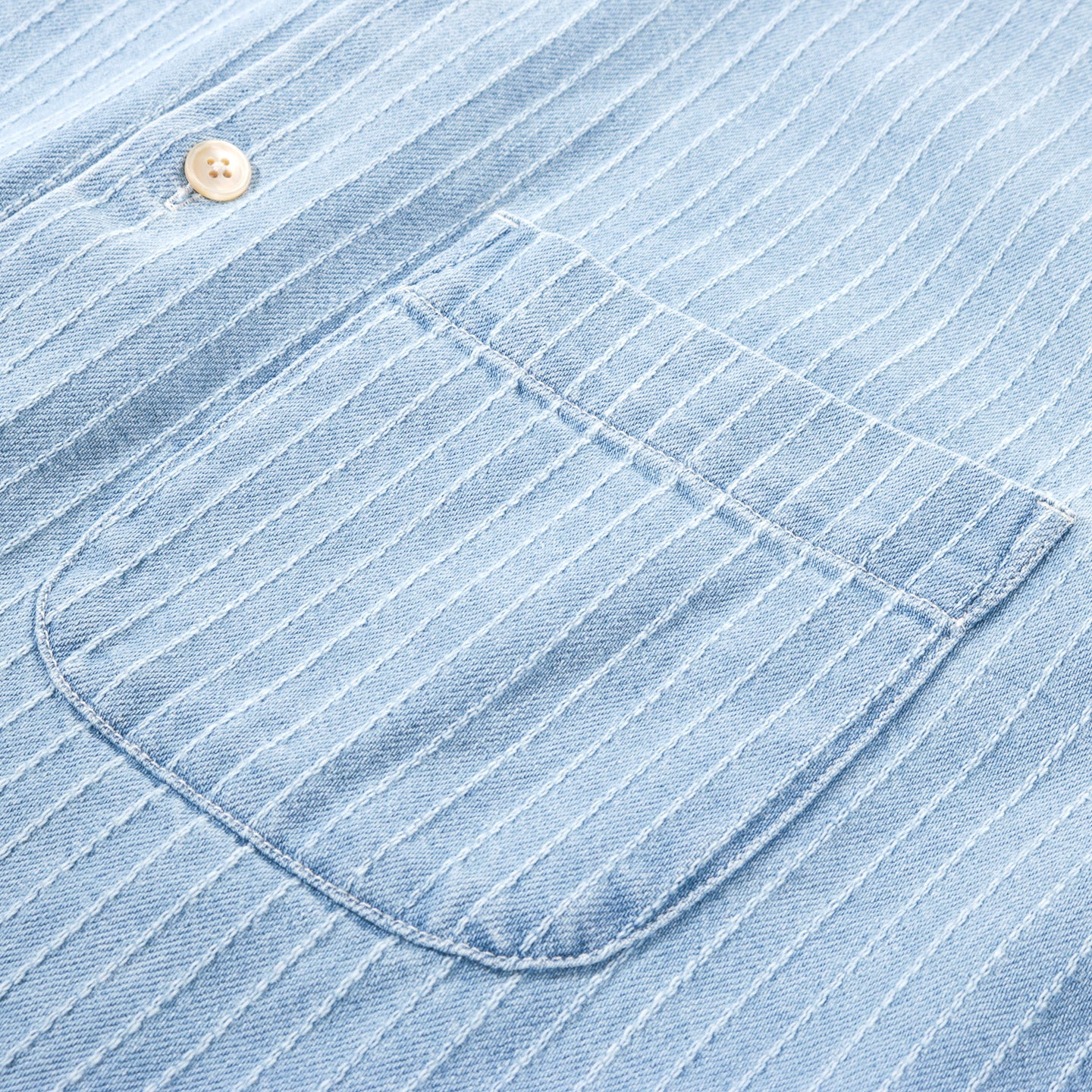 A KIND OF GUISE GUSTO SHIRT DISTRESSED STRIPE DENIM