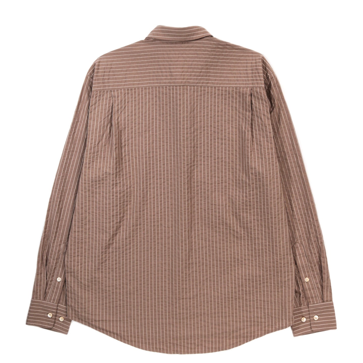 A KIND OF GUISE FULVIO SHIRT COCOA SEERSUCKER STRIPE