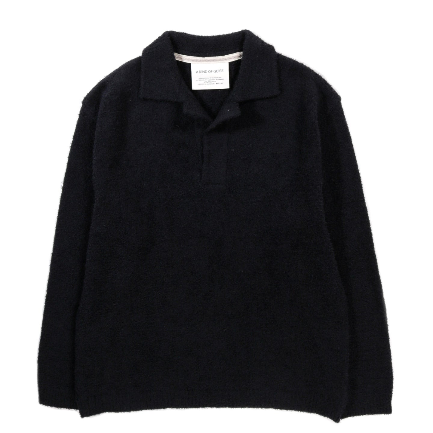 A KIND OF GUISE PIRRO KNIT POLO FRIZZY BLACK