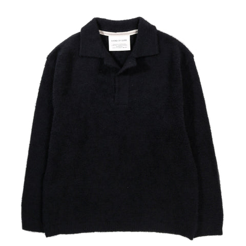 A KIND OF GUISE PIRRO KNIT POLO FRIZZY BLACK
