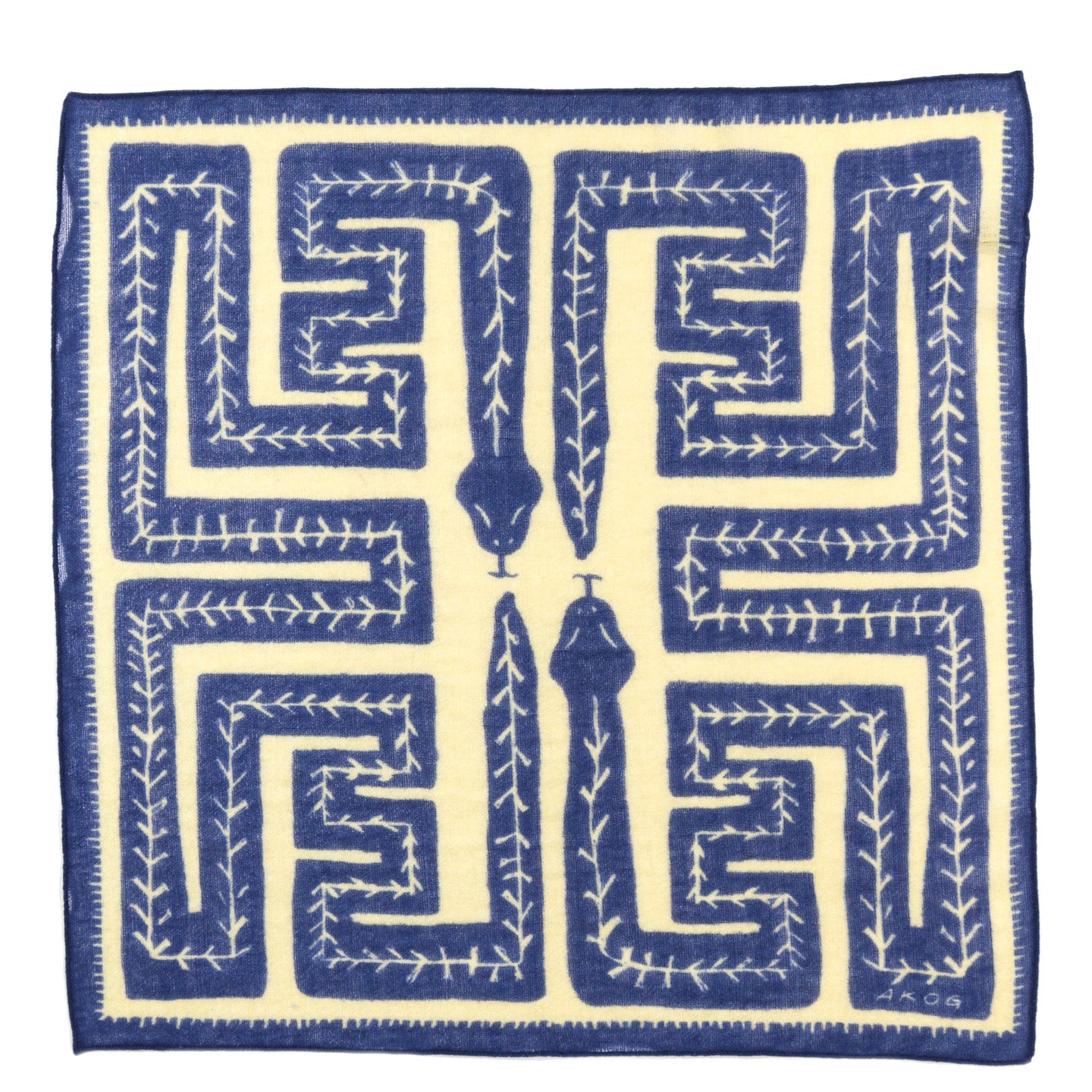 A KIND OF GUISE SOROCHE WOOL BANDANA ANDEAN BLUE