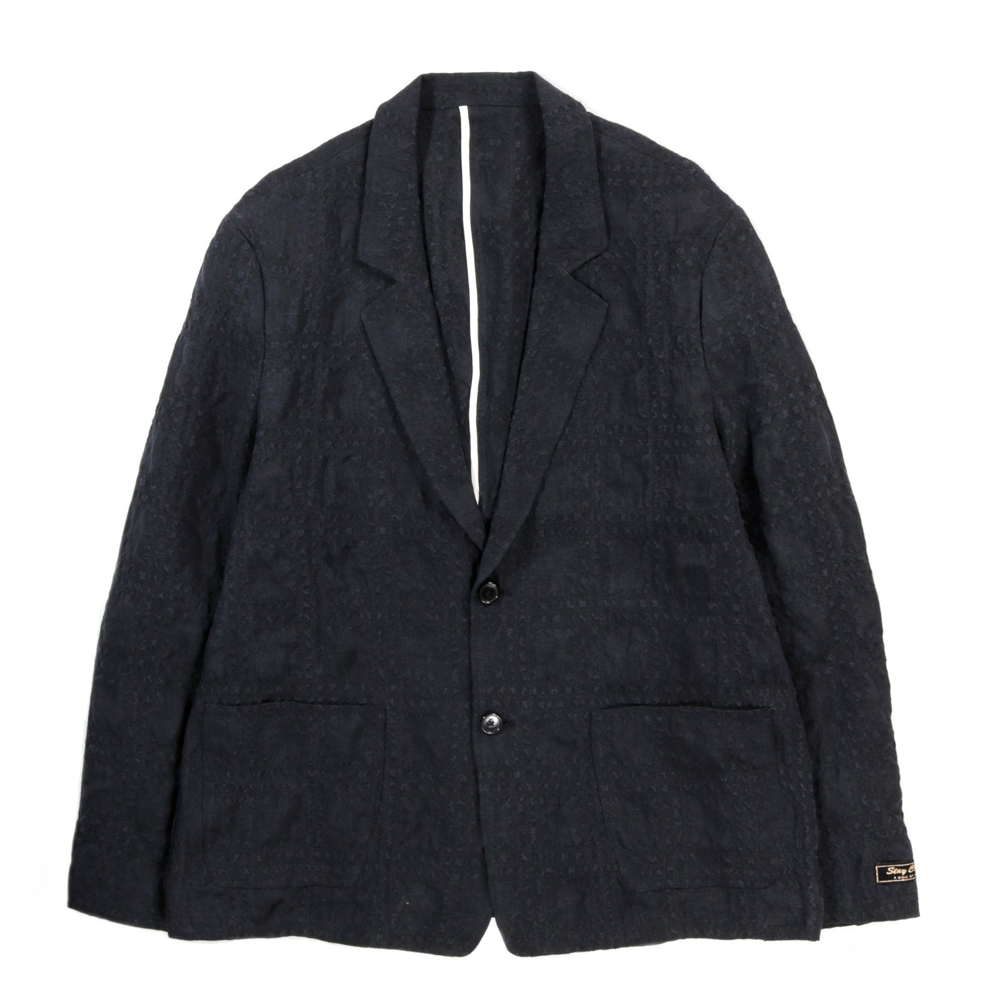 A KIND OF GUISE DECONSTRUCTED PEAK BLAZER FADED BLACK SEERCHECK