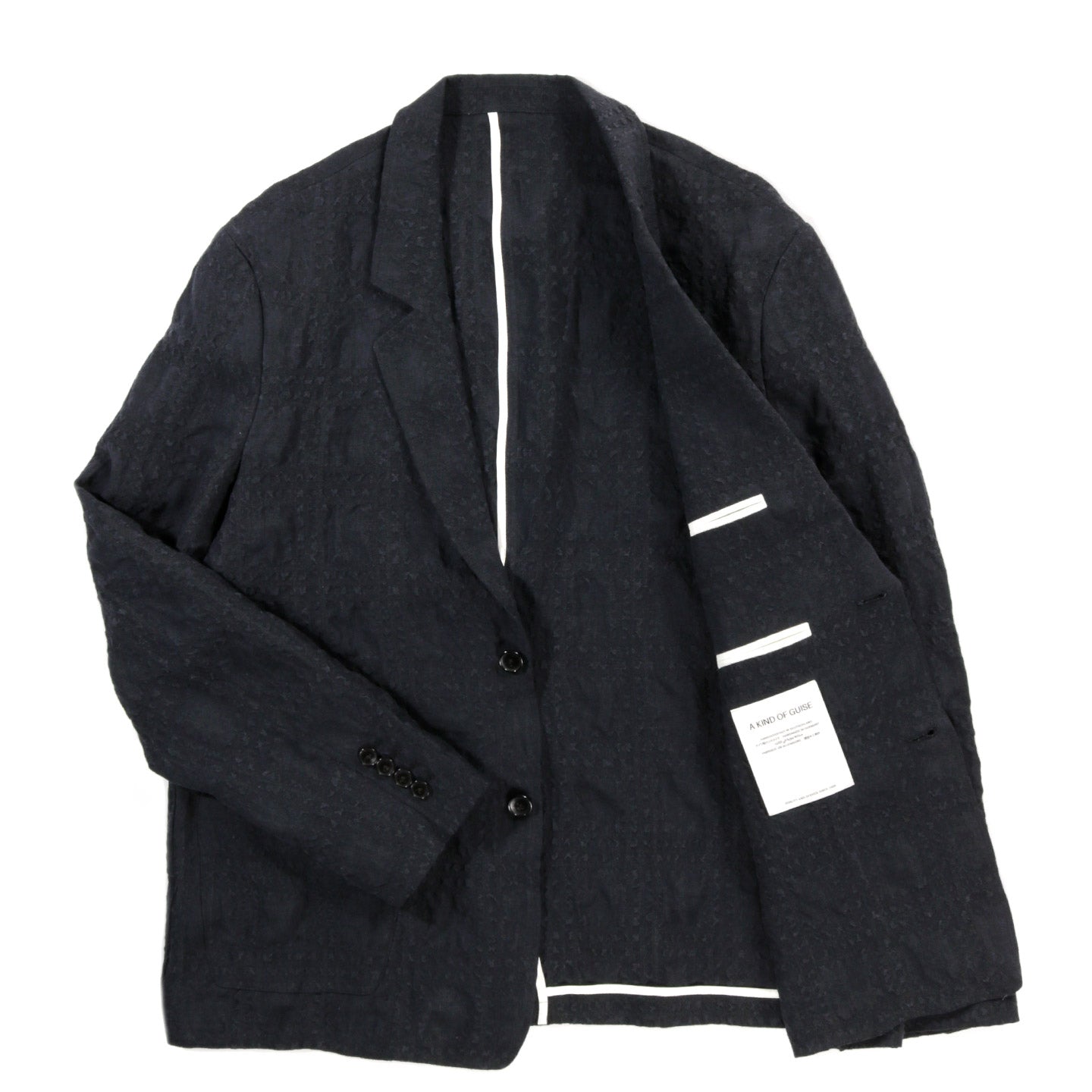 A KIND OF GUISE DECONSTRUCTED PEAK BLAZER FADED BLACK SEERCHECK