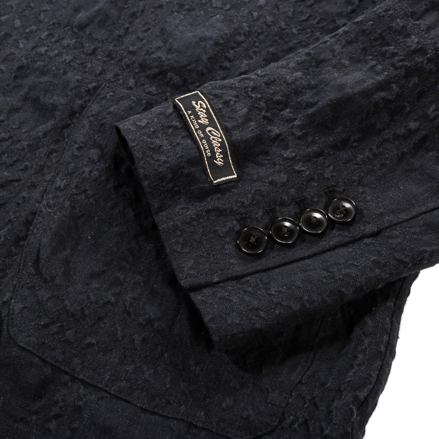 A KIND OF GUISE DECONSTRUCTED PEAK BLAZER FADED BLACK SEERCHECK