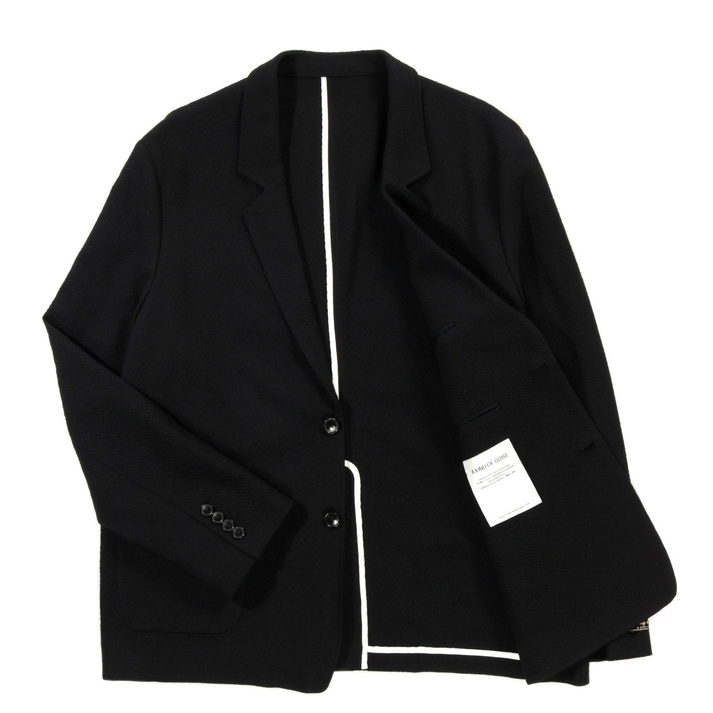 A KIND OF GUISE DECONSTRUCTED PEAK BLAZER STRUCTURED BLACK