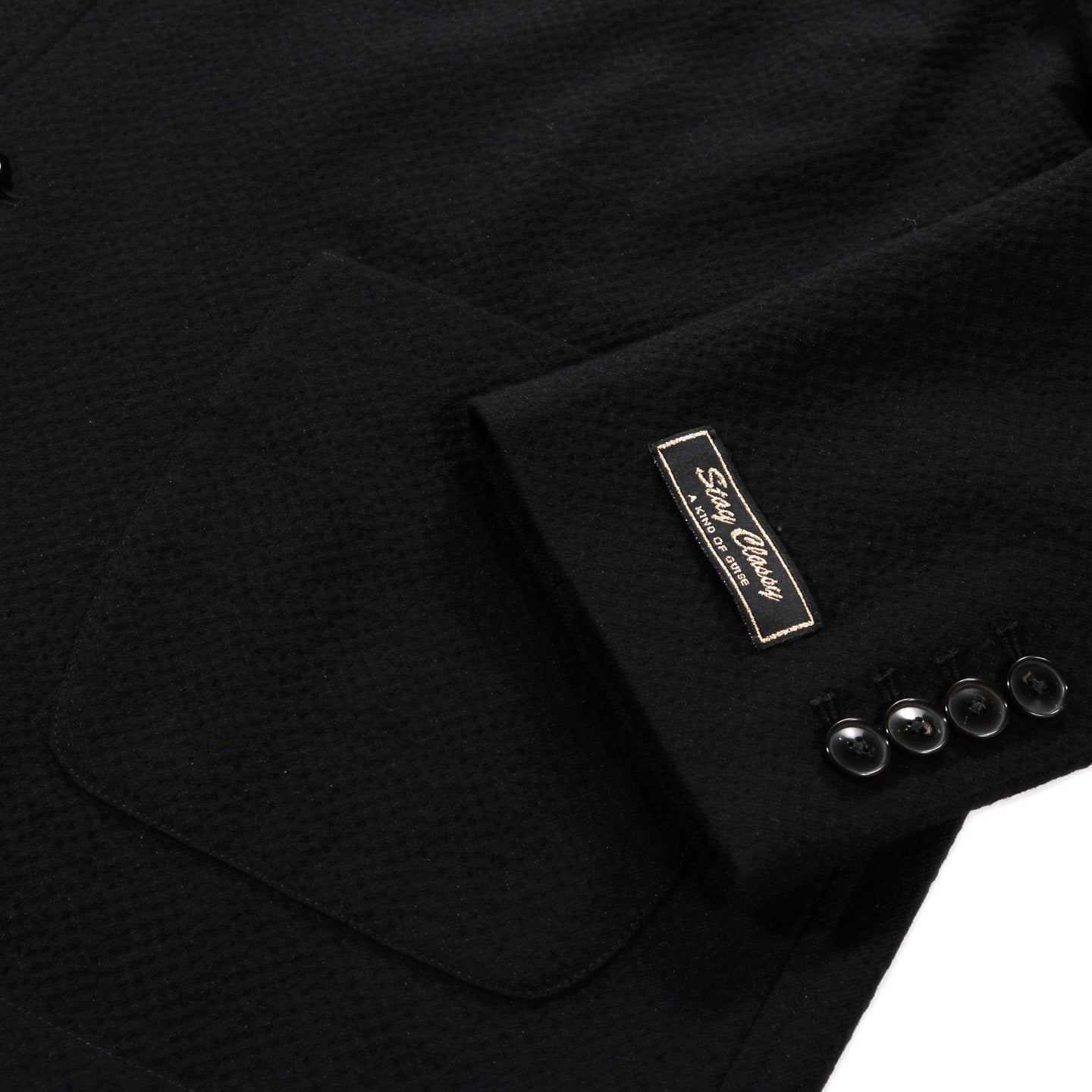 A KIND OF GUISE DECONSTRUCTED PEAK BLAZER STRUCTURED BLACK