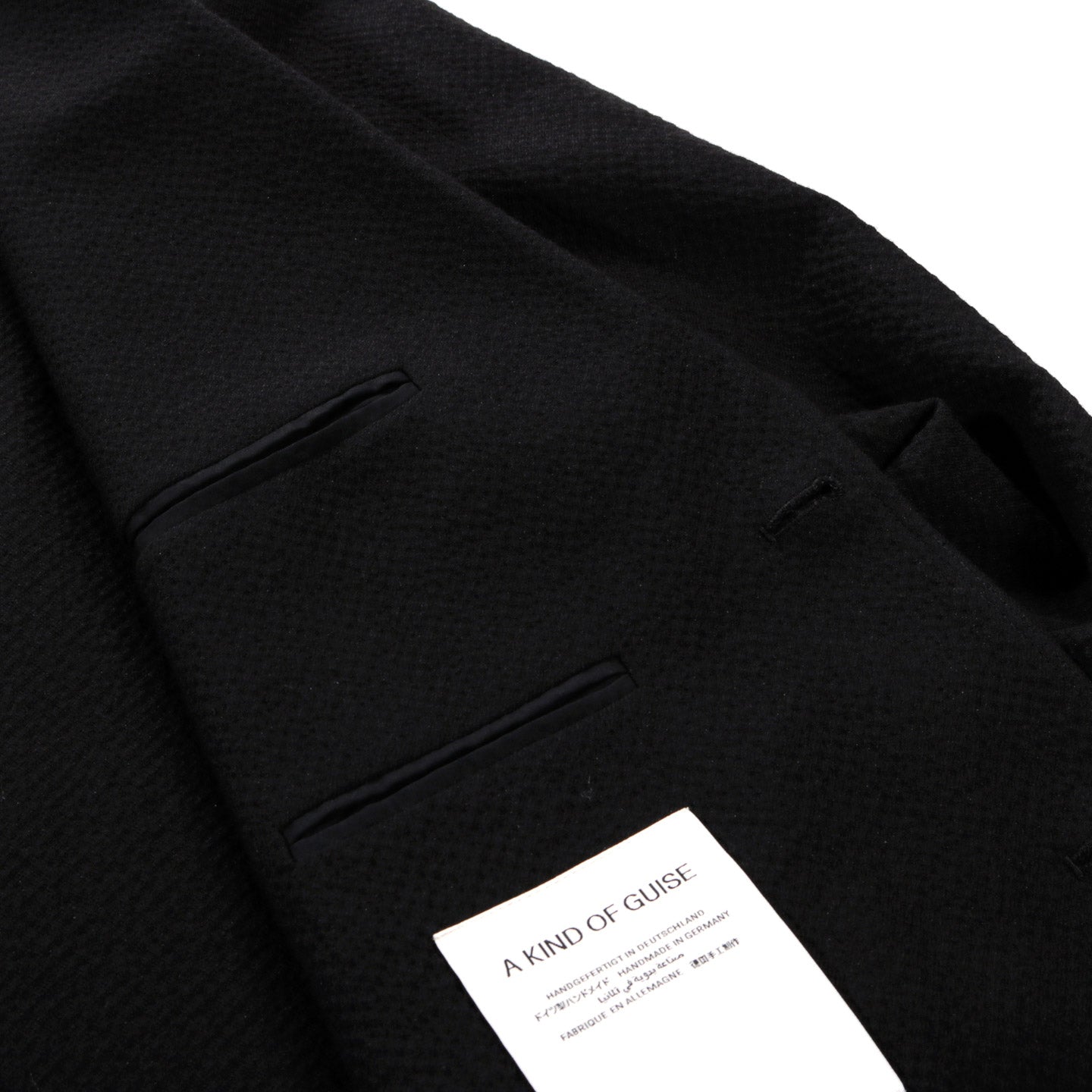 A KIND OF GUISE DECONSTRUCTED PEAK BLAZER STRUCTURED BLACK