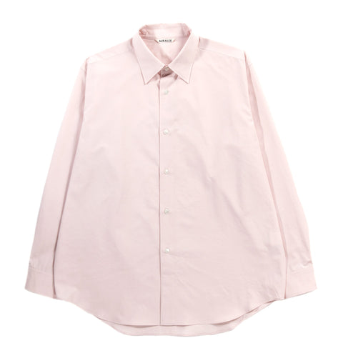AURALEE WASHED FINX WEATHER CHAMBRAY SHIRT PINK BEIGE
