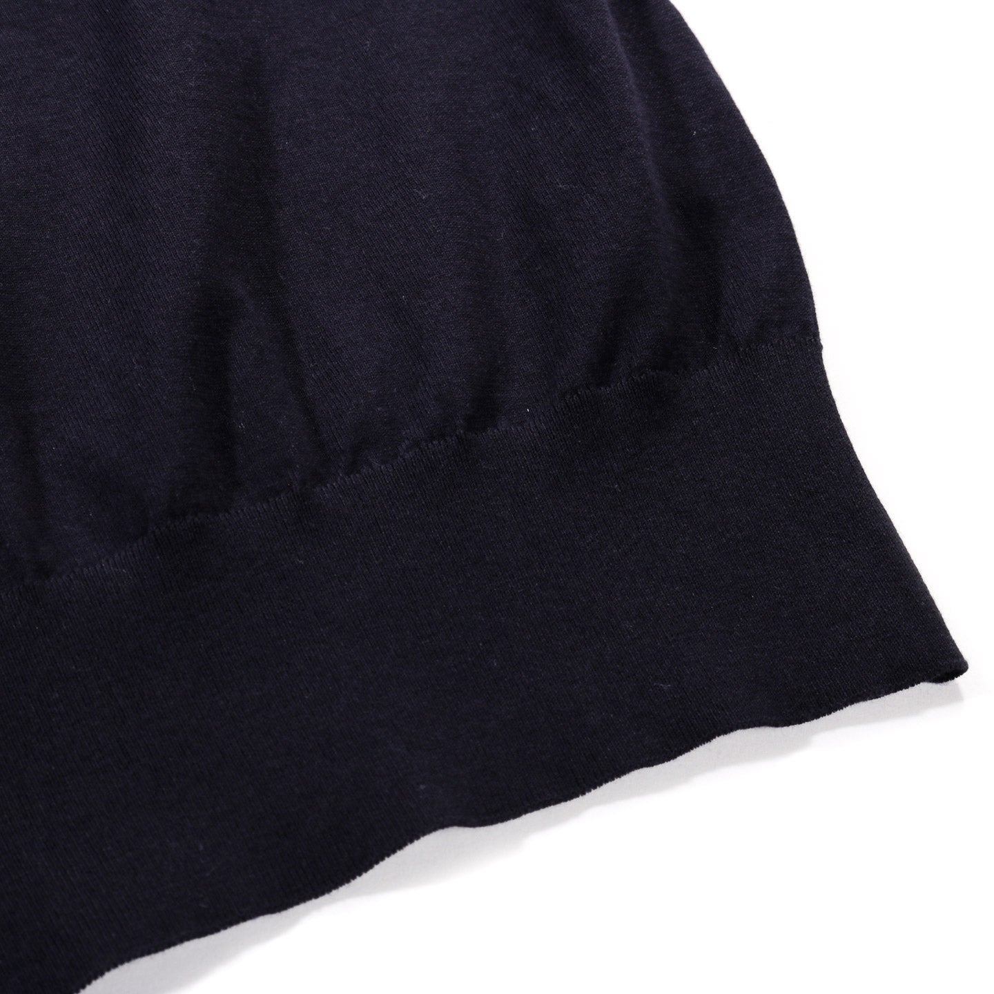 AURALEE GIZA HIGH GAUGE KNIT POLO DARK NAVY