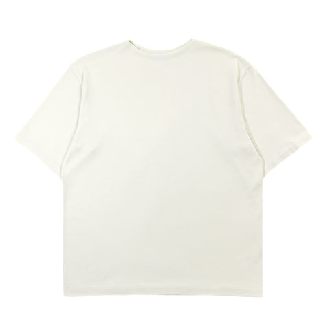 AURALEE LUSTER PLAITING BOAT NECK TEE IVORY PISTACHIO