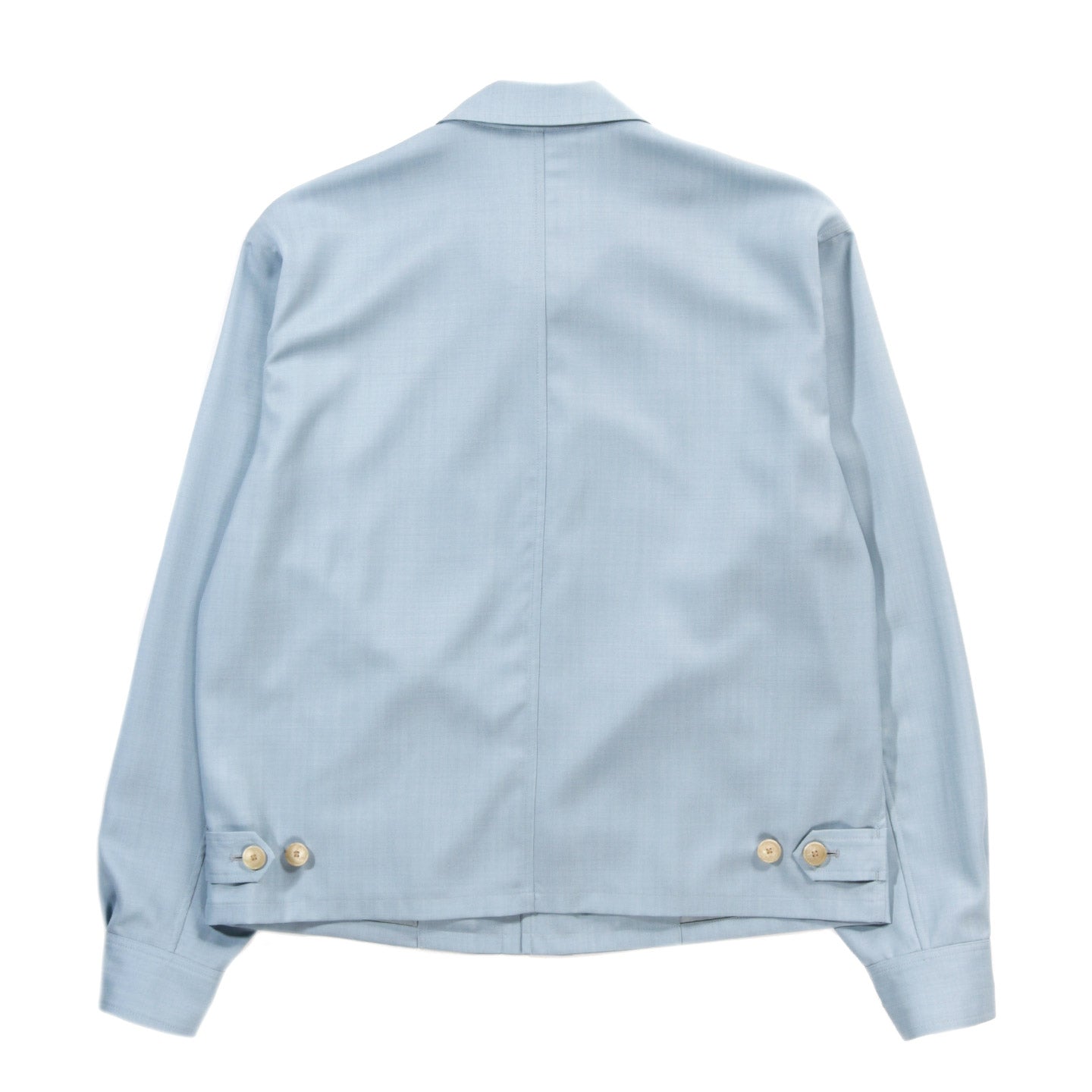 AURALEE WOOL HERRINGBONE BLOUSON DUSTY BLUE
