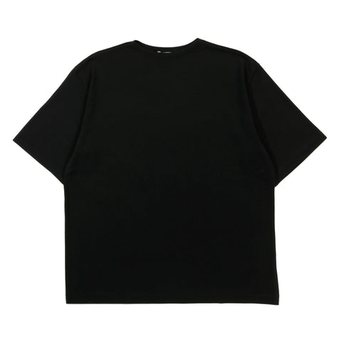 AURALEE LUSTER PLAITING BOAT NECK TEE BLACK