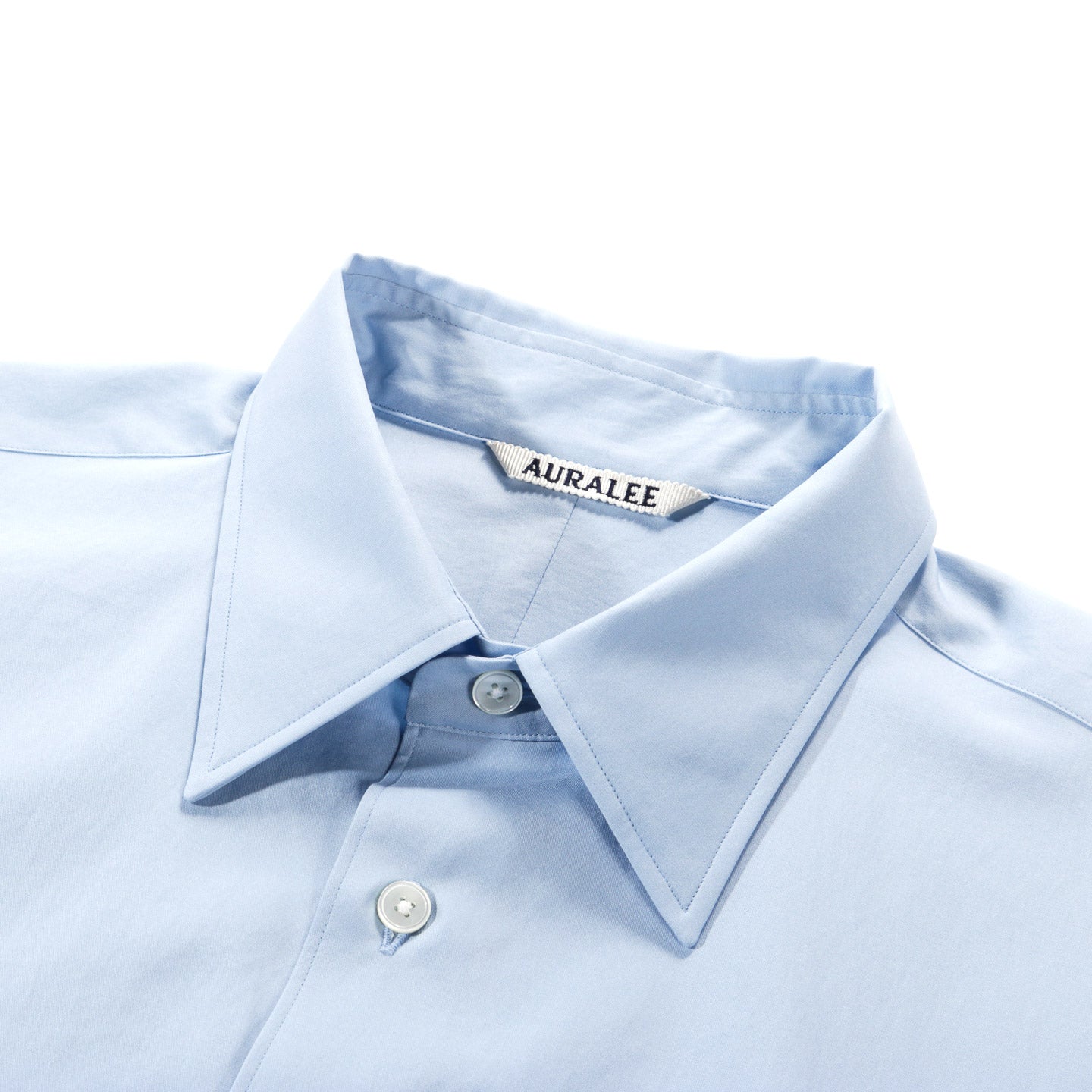 AURALEE WASHED FINX TWILL SHIRT LIGHT BLUE