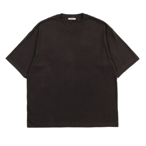AURALEE BRUSHED ORGANIC COTTON JERSEY TEE INK BLACK