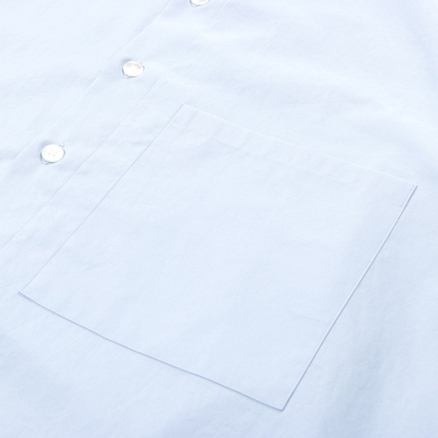 AURALEE WASHED FINX TWILL BIG HALF SLEEVED SHIRT LIGHT BLUE