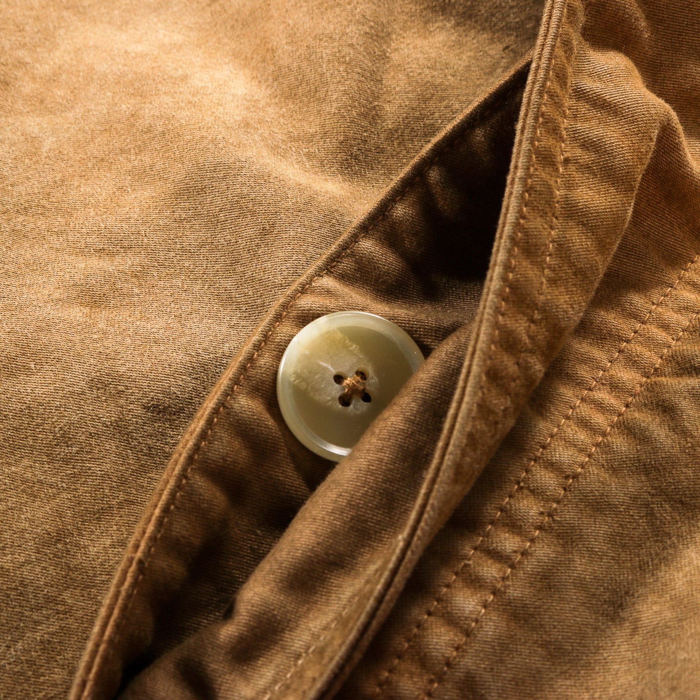 AURALEE GARMENT-DYED ORGANIC COTTON HEAVY MOLESKIN COAT FADED BROWN