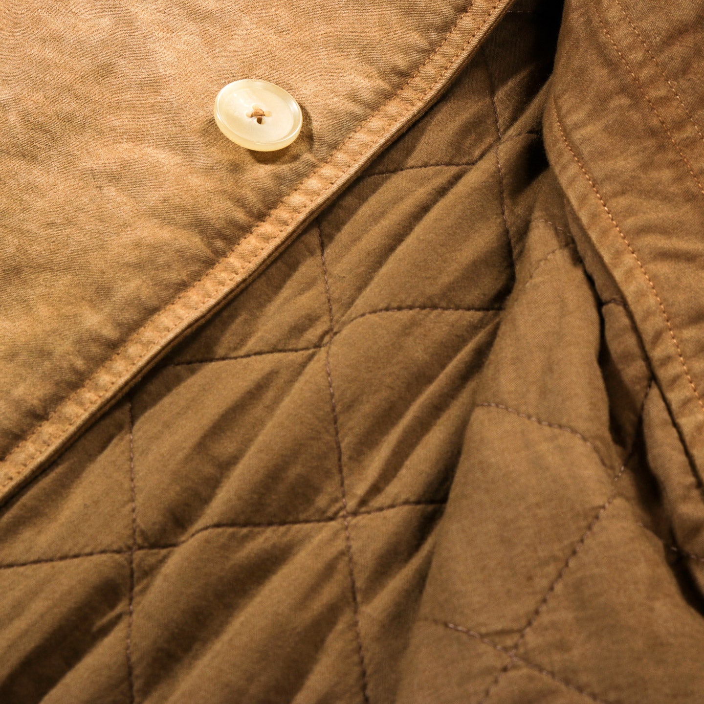 AURALEE GARMENT-DYED ORGANIC COTTON HEAVY MOLESKIN COAT FADED BROWN
