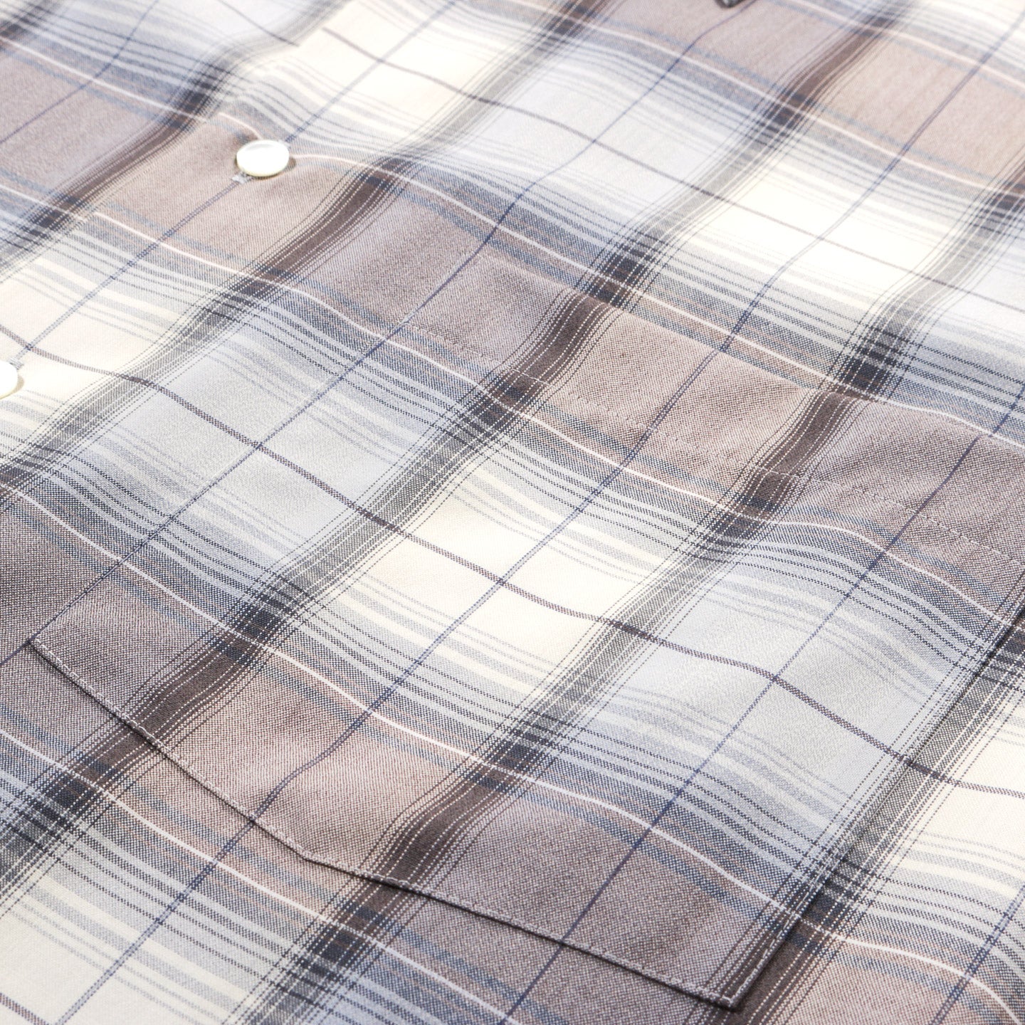 AURALEE SUPER LIGHT WOOL CHECK SHIRT BLUE GRAY