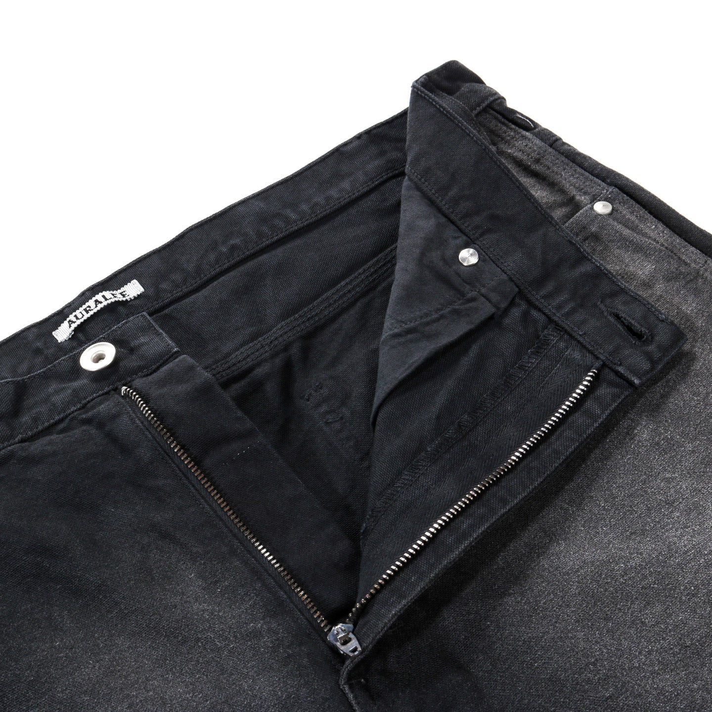 AURALEE PRODUCT DYED ORGANIC COTTON DUCK PAINTER PANTS FADED BLACK