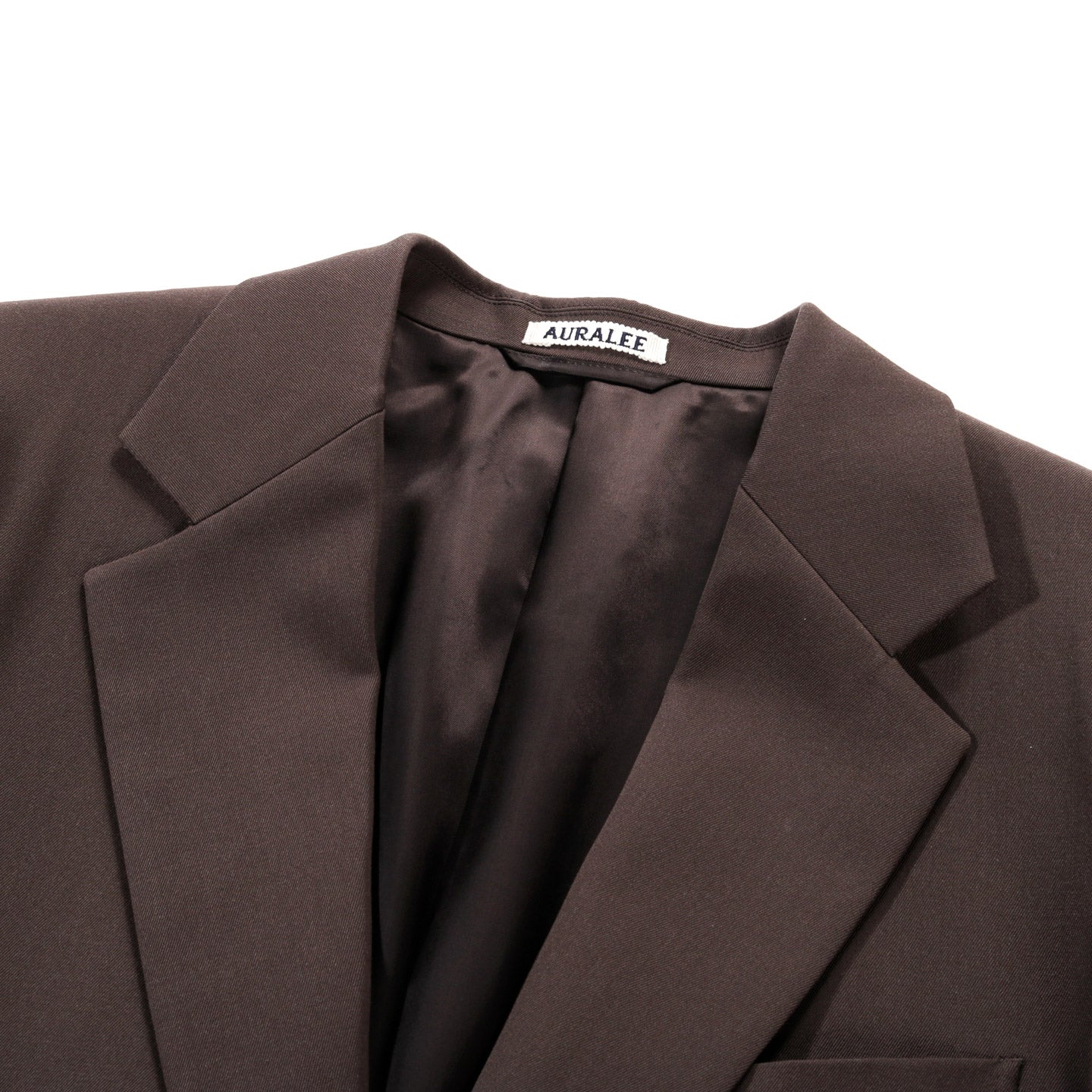 AURALEE LIGHT WOOL MAX GABARDINE JACKET DARK BROWN