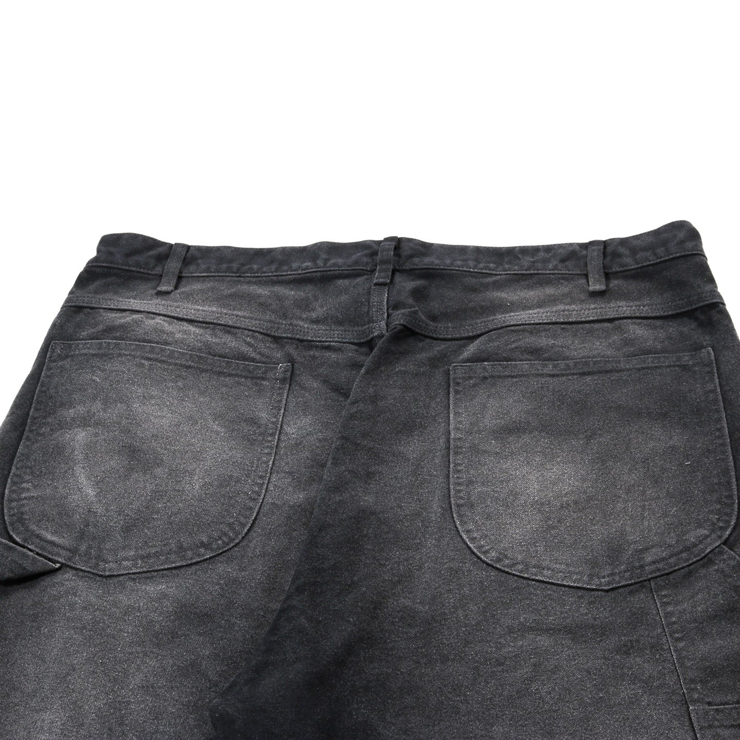 AURALEE PRODUCT DYED ORGANIC COTTON DUCK PAINTER PANTS FADED BLACK