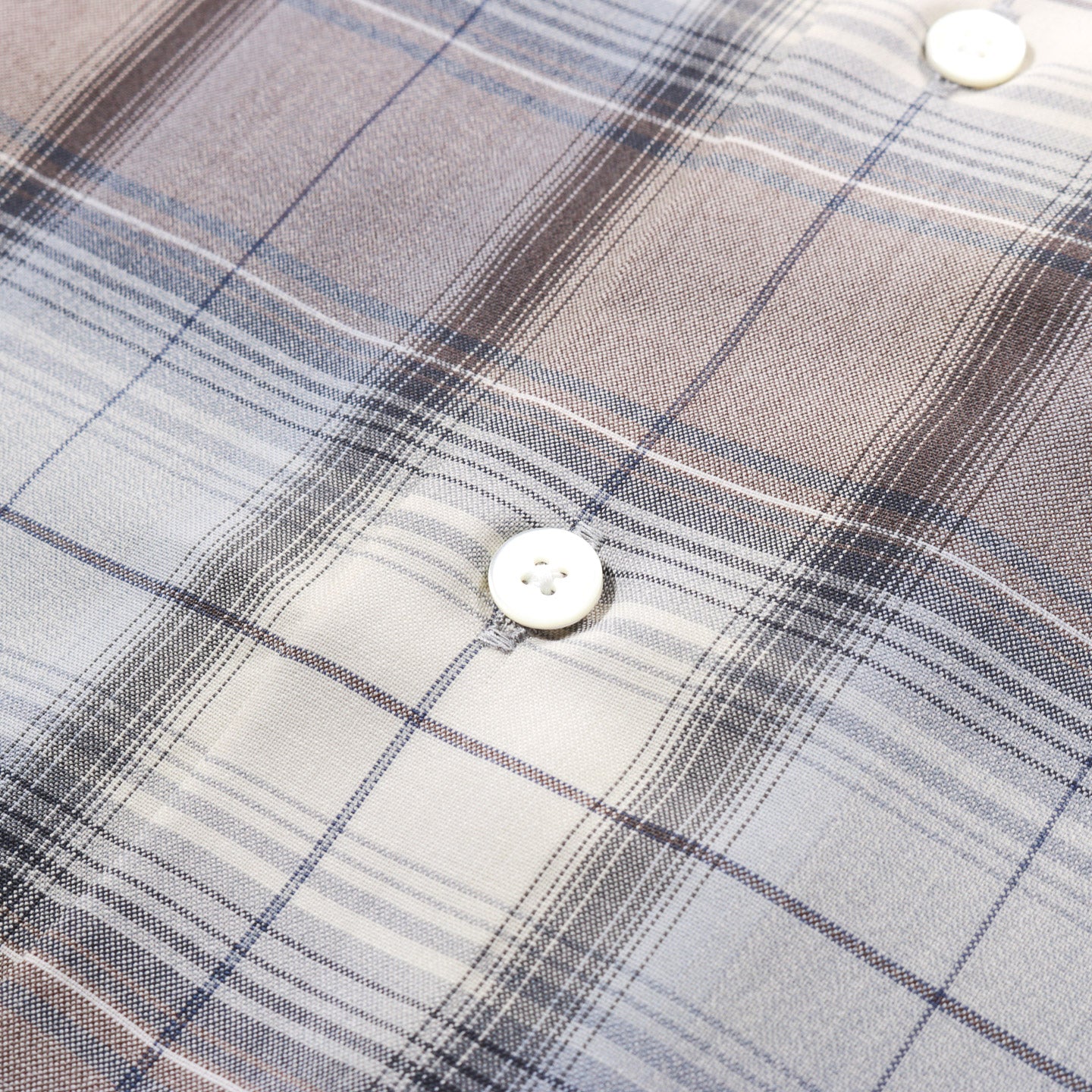 AURALEE SUPER LIGHT WOOL CHECK SHIRT BLUE GRAY