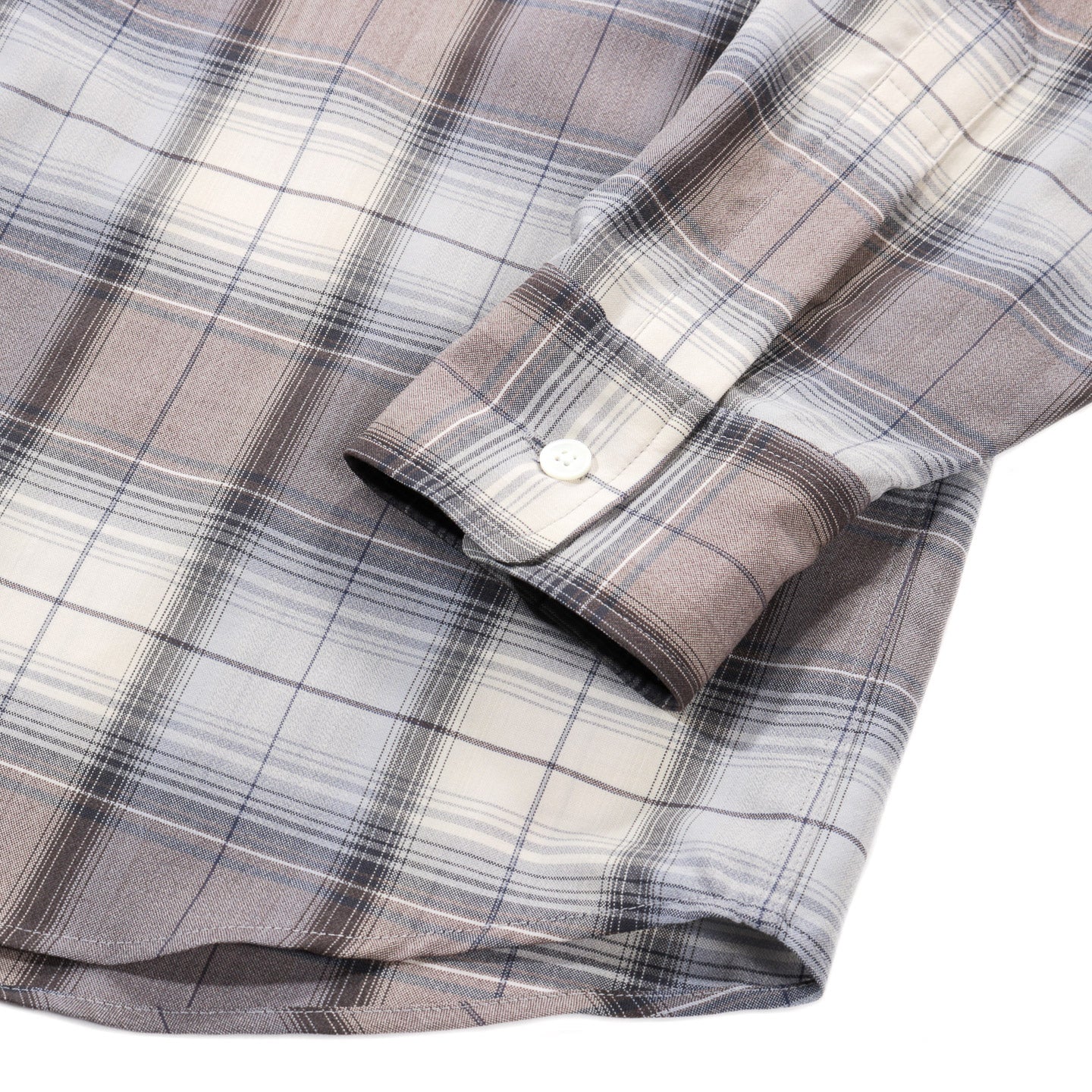 AURALEE SUPER LIGHT WOOL CHECK SHIRT BLUE GRAY