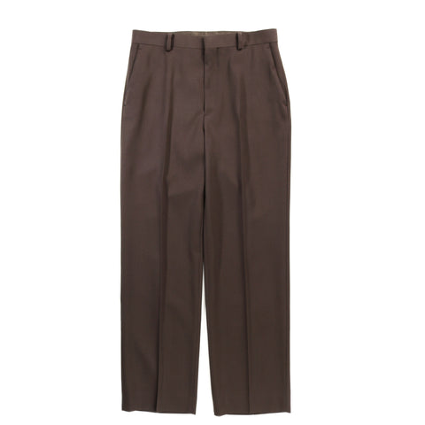 AURALEE LIGHT WOOL MAX GABARDINE SLACKS DARK BROWN