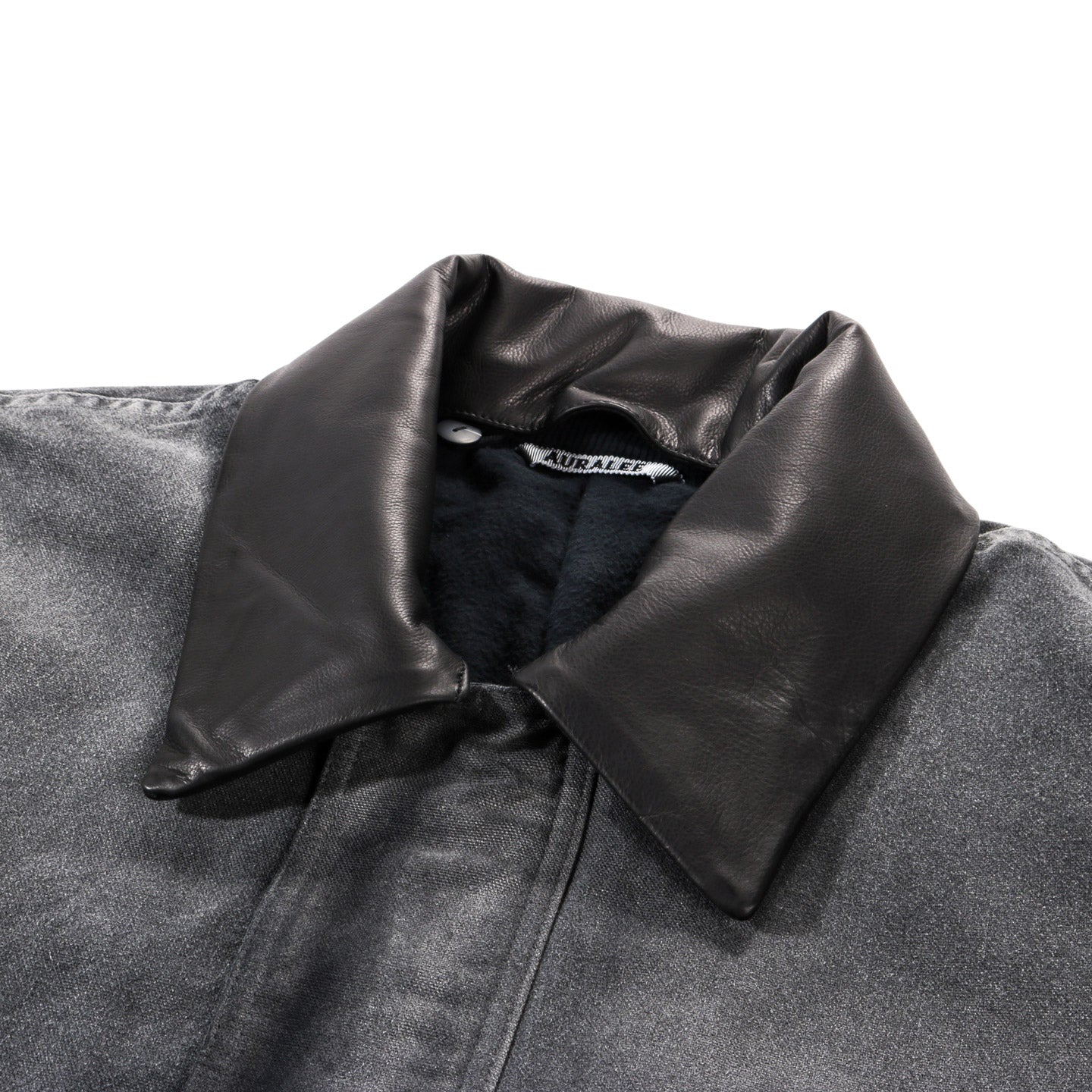 AURALEE PRODUCT DYED ORGANIC COTTON DUCK BLOUSON FADED BLACK