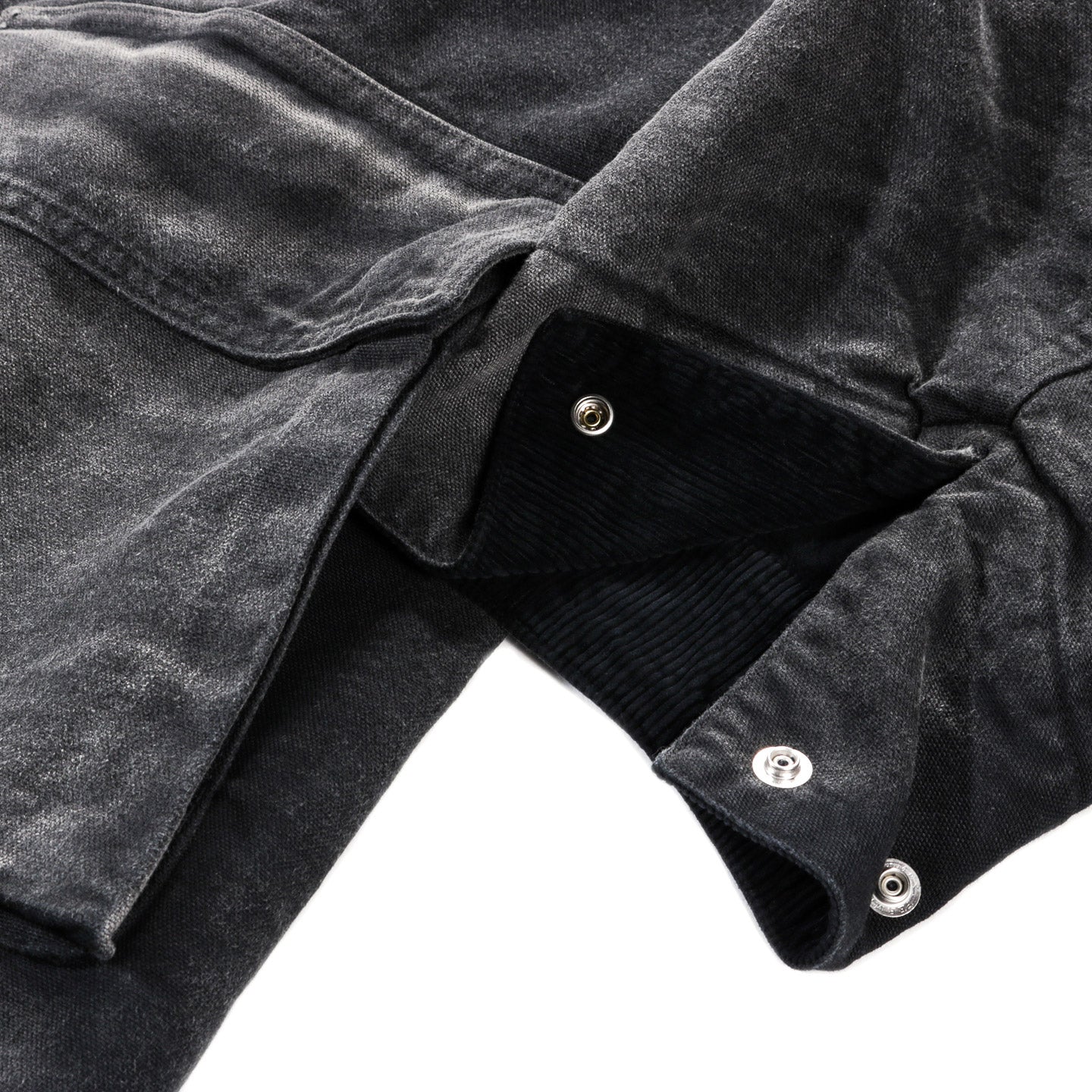 AURALEE PRODUCT DYED ORGANIC COTTON DUCK BLOUSON FADED BLACK