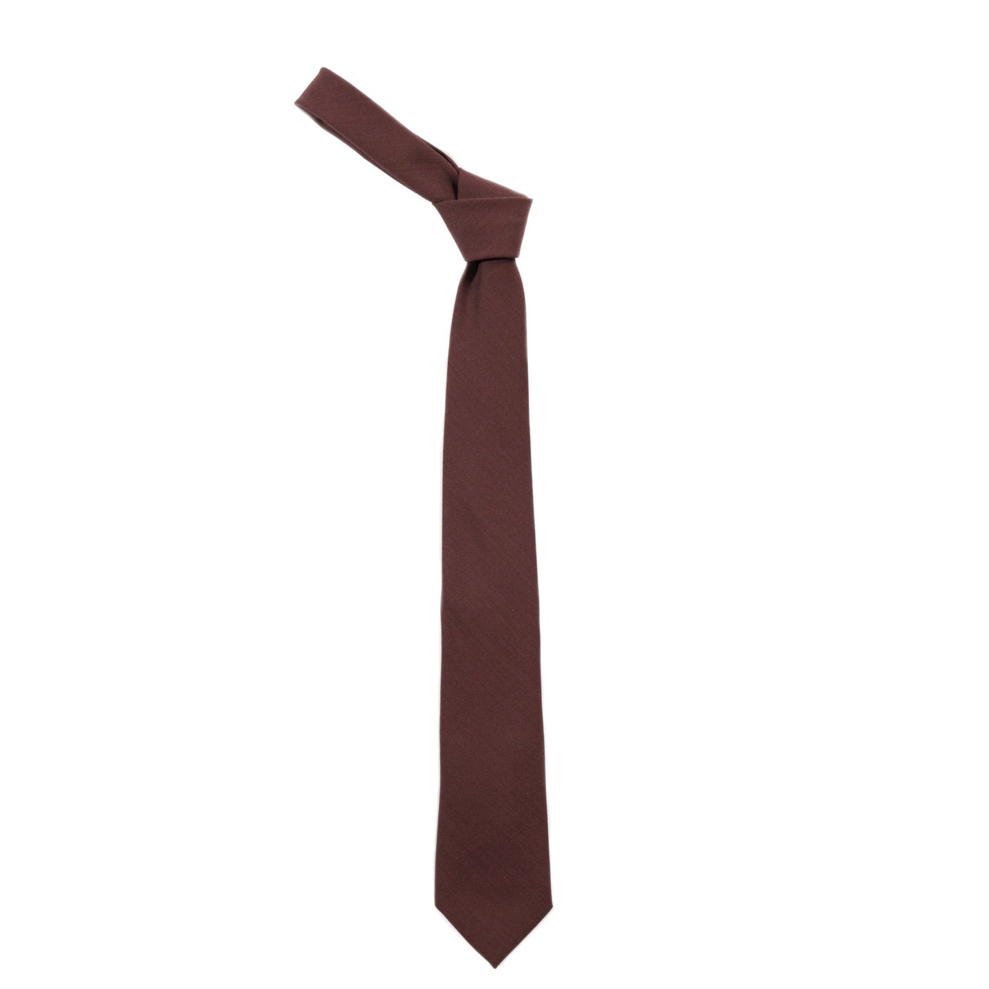 AURALEE WOOL KID MOHAIR HOP SACK TIE BURGUNDY