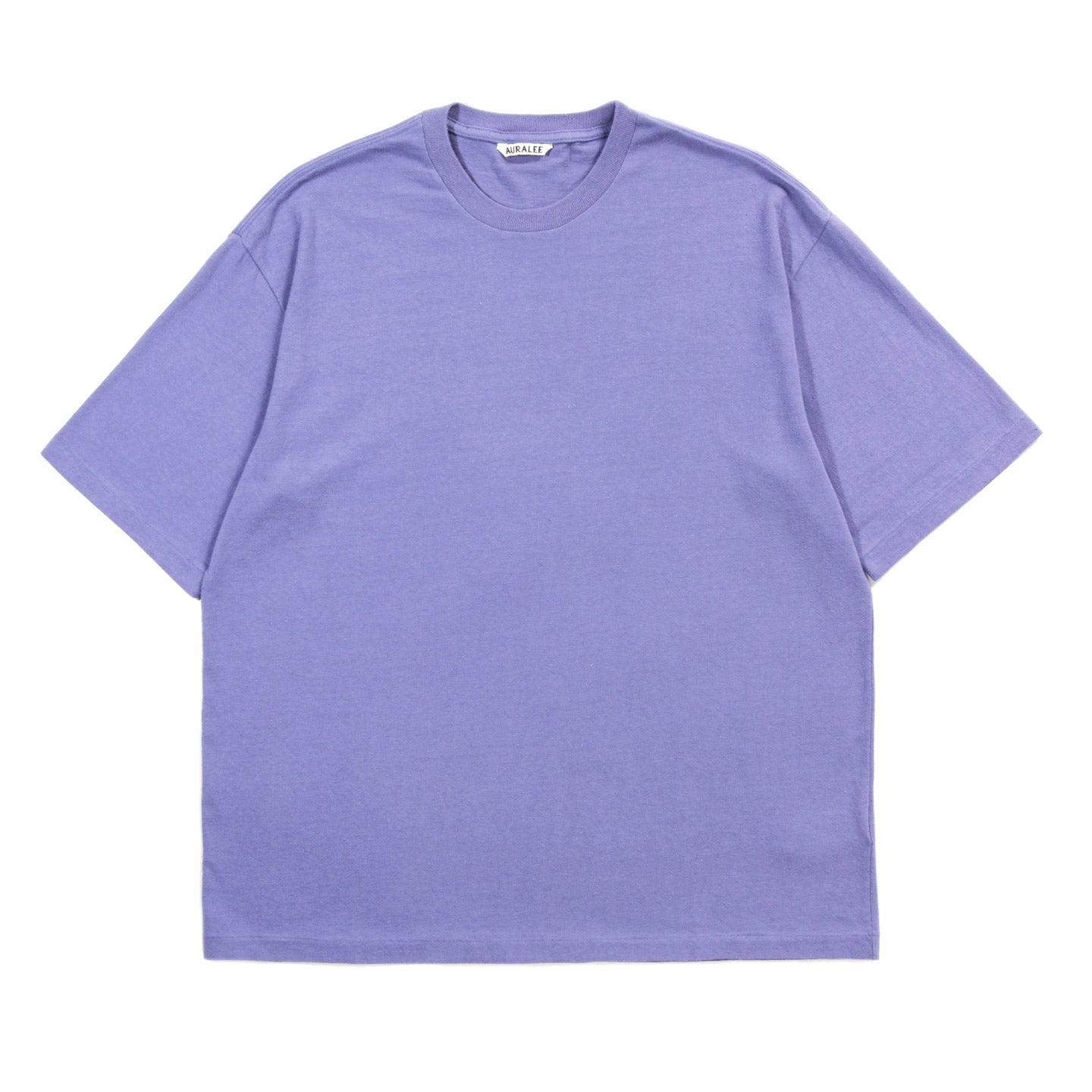 AURALEE BRUSHED ORGANIC COTTON JERSEY TEE LIGHT PURPLE