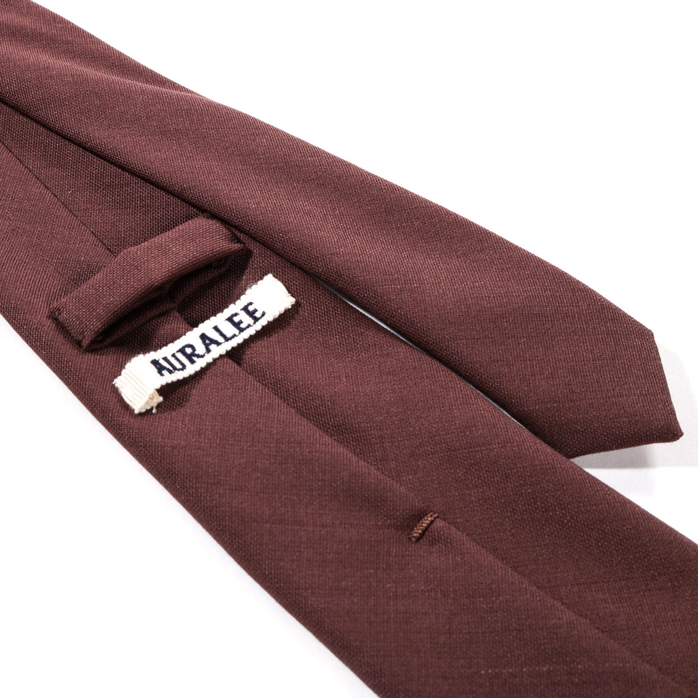 AURALEE WOOL KID MOHAIR HOP SACK TIE BURGUNDY