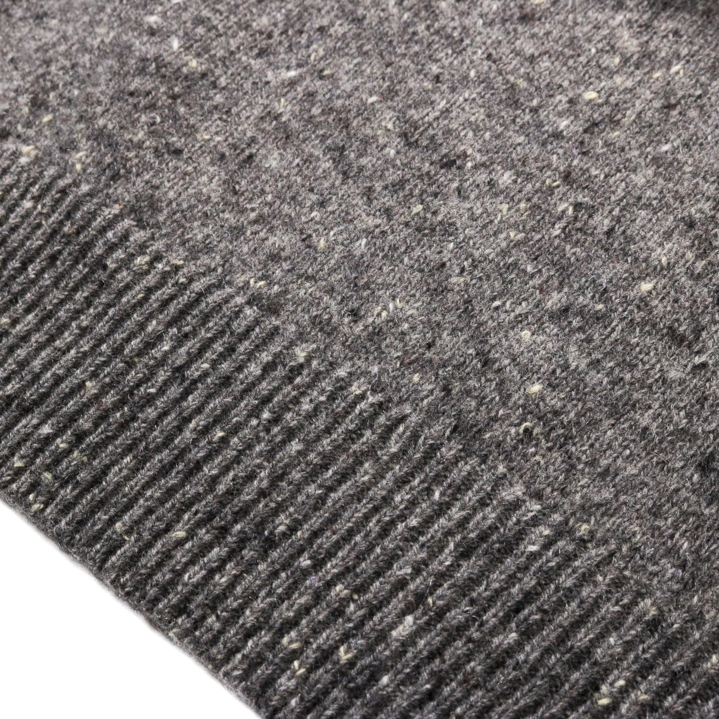 AURALEE CASHMERE NEP KNIT POLO MIX GRAY
