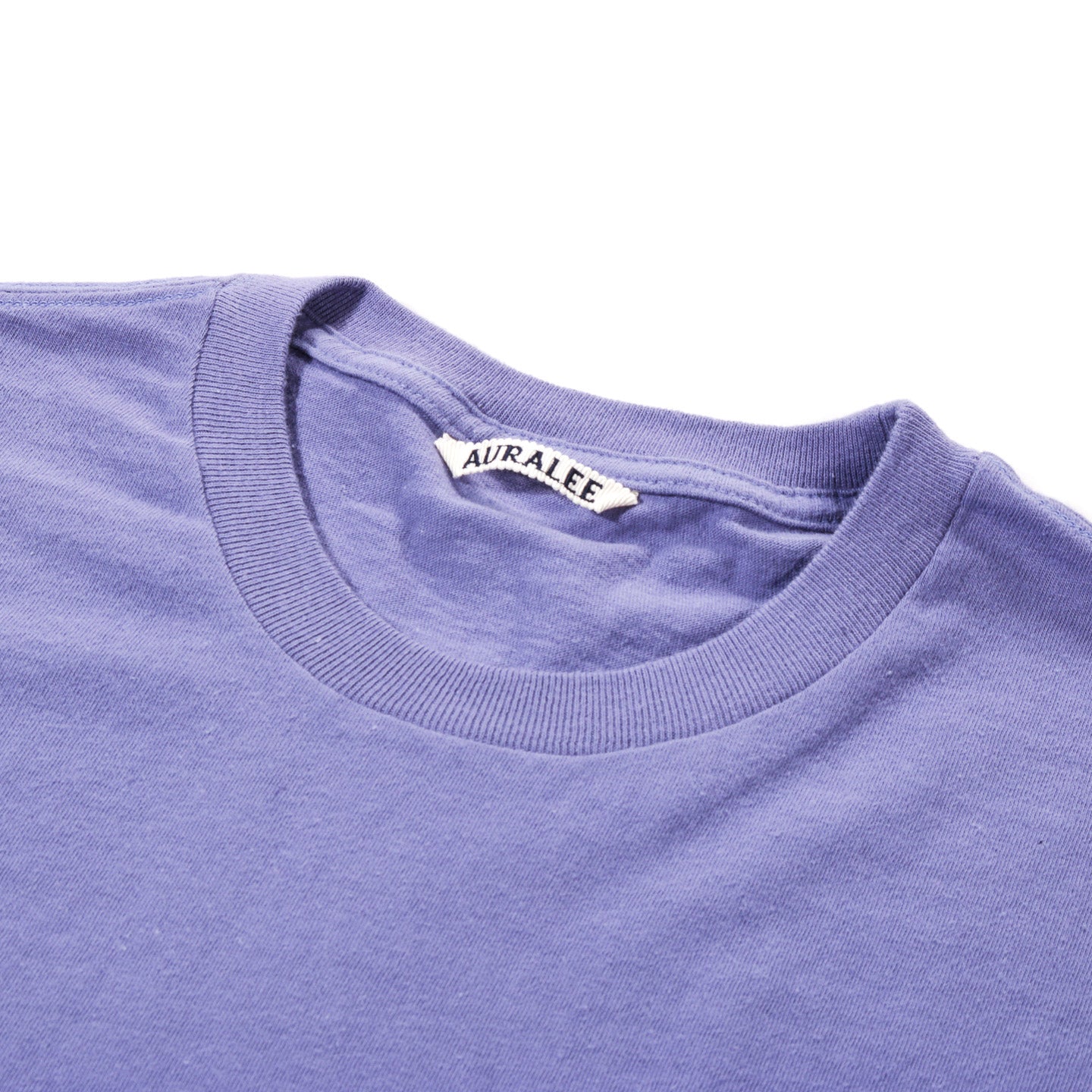 AURALEE BRUSHED ORGANIC COTTON JERSEY TEE LIGHT PURPLE