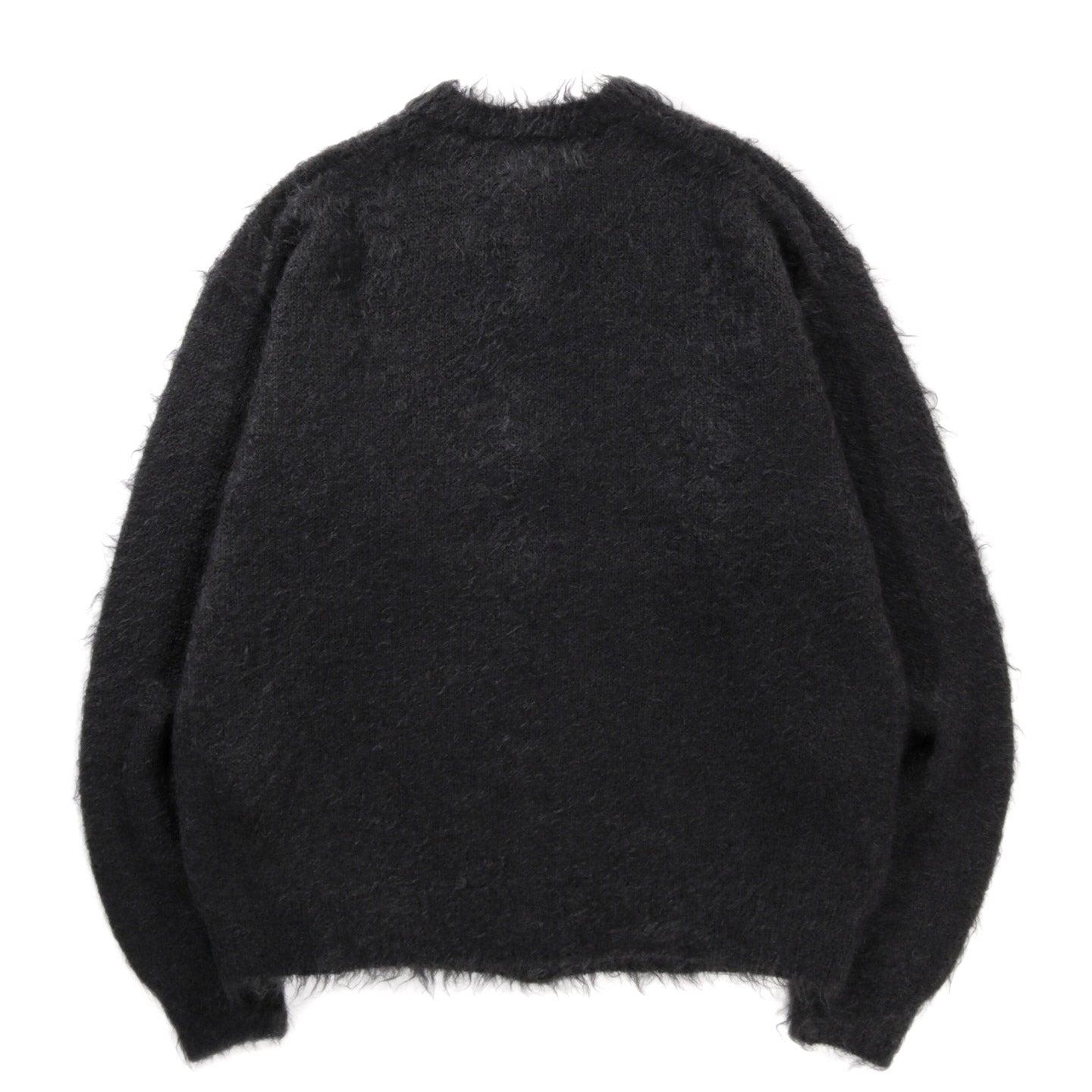 AURALEE BRUSHED SUPER KID MOHAIR KNIT CARDIGAN INK BLACK