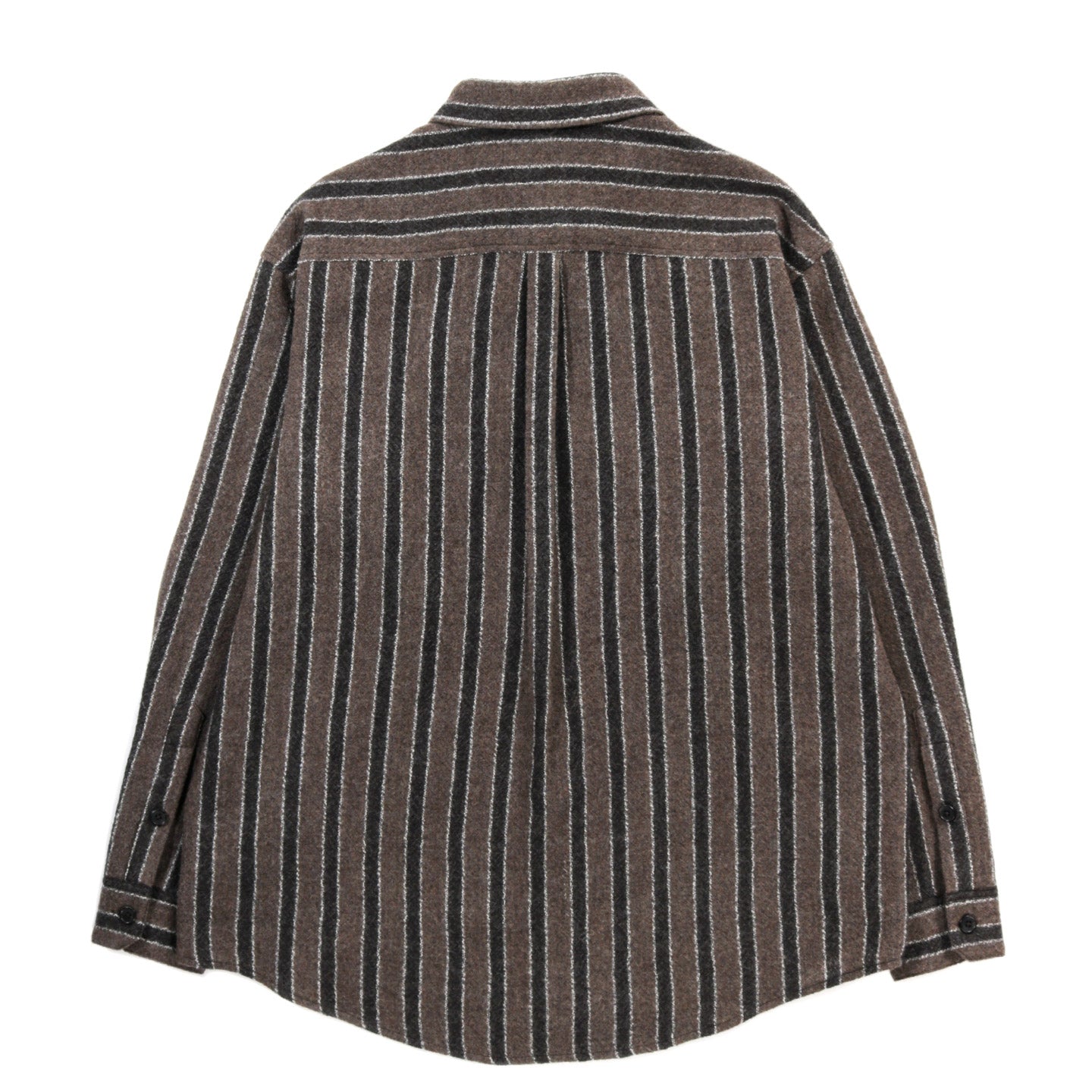 ARCHIE SUNDAY SHIRT BROWN WOOL STRIPE