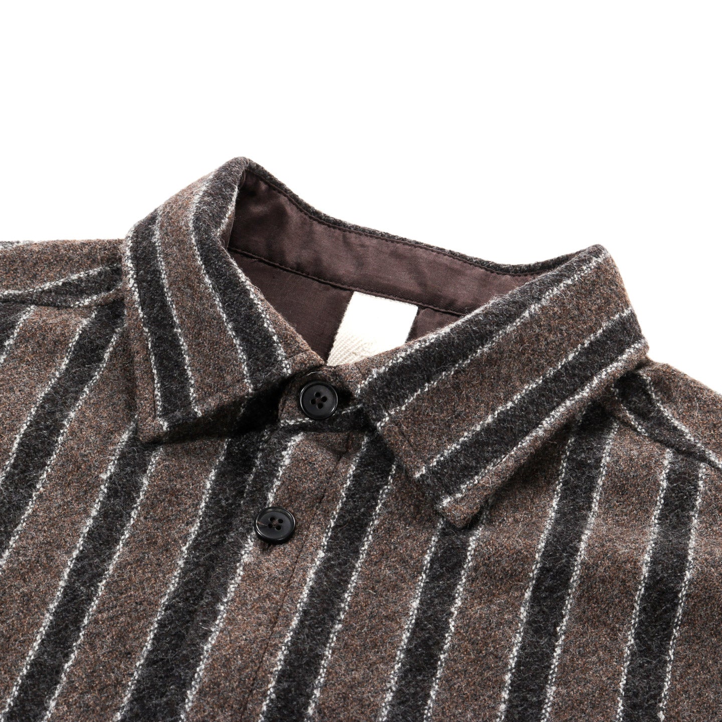 ARCHIE SUNDAY SHIRT BROWN WOOL STRIPE