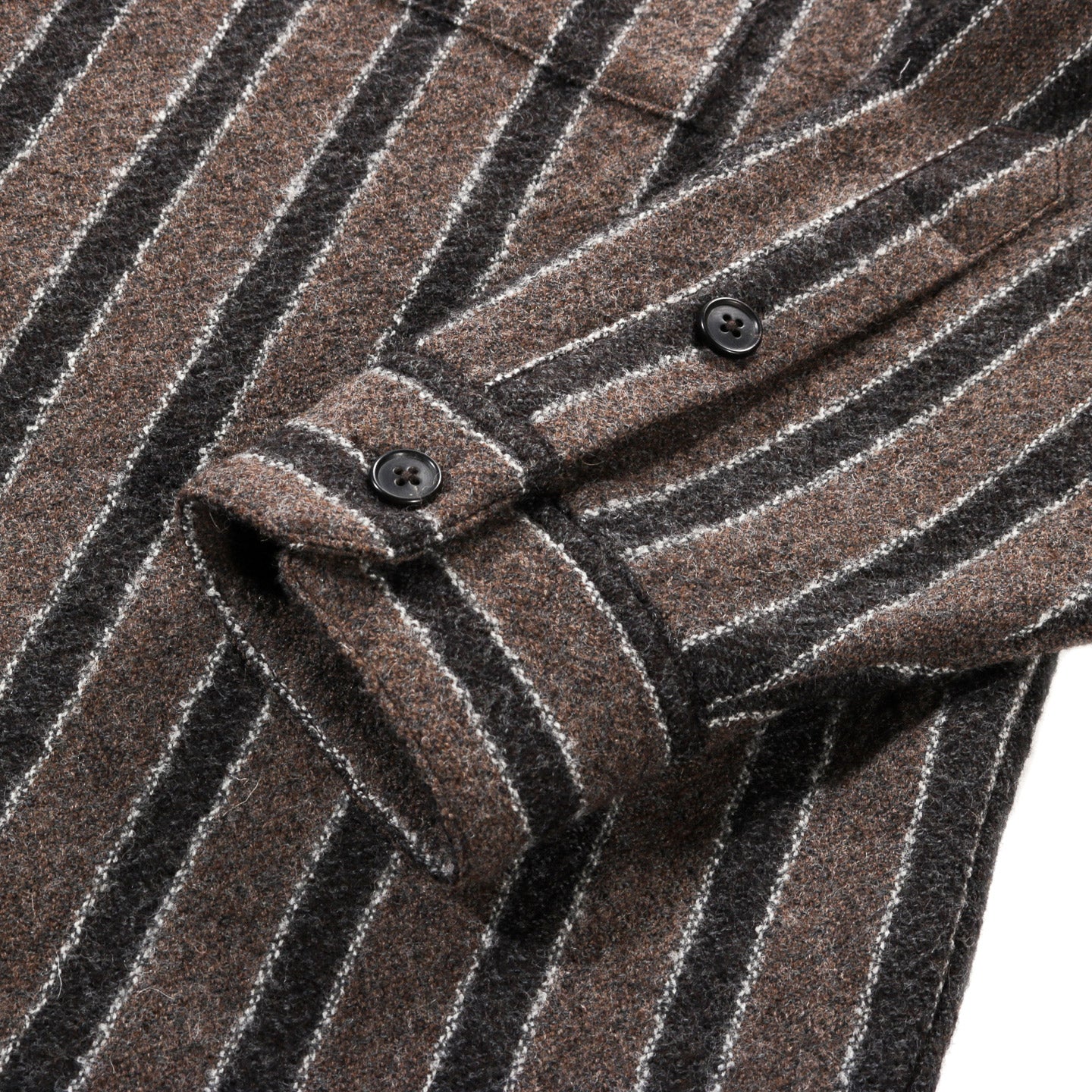 ARCHIE SUNDAY SHIRT BROWN WOOL STRIPE