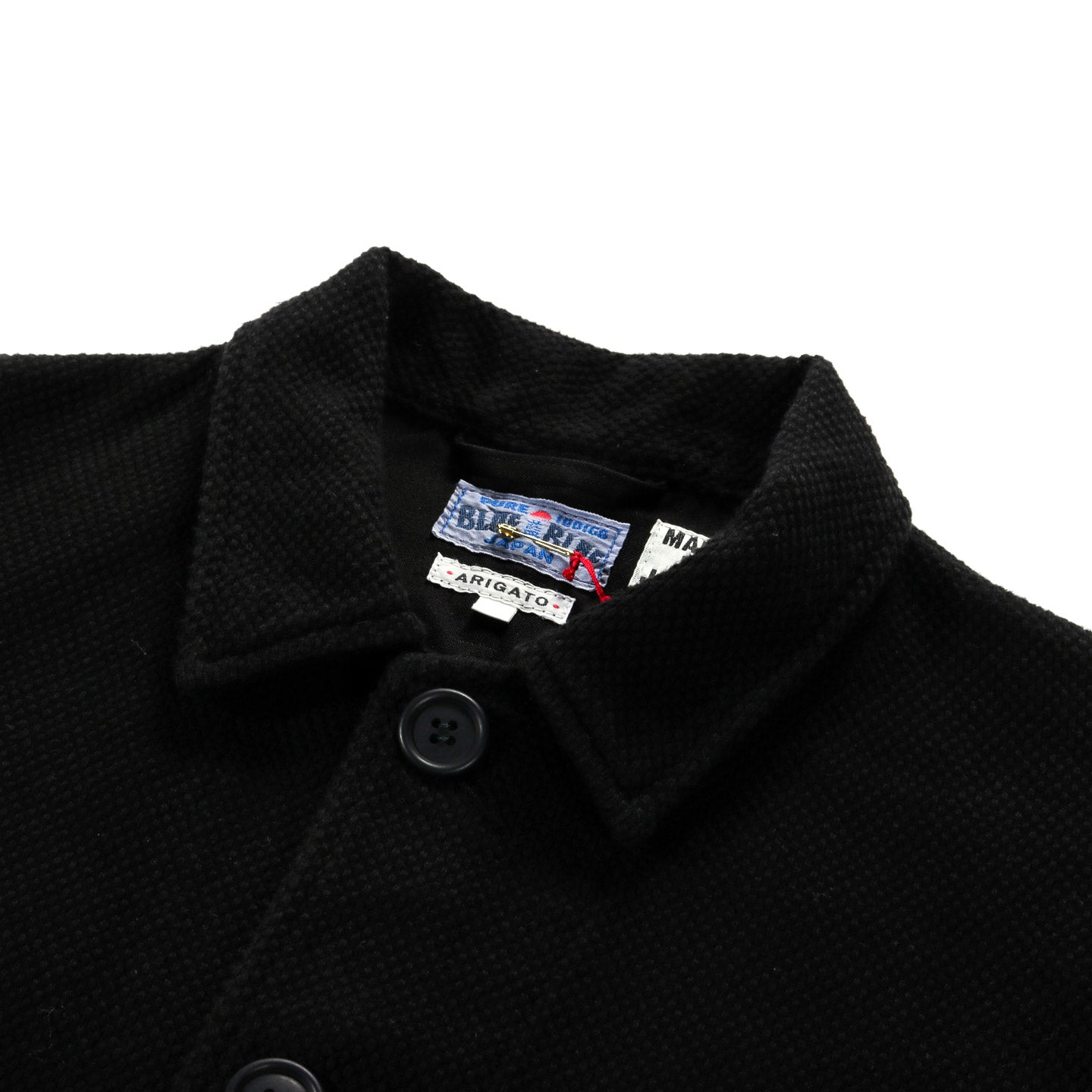 BLUE BLUE JAPAN DOUBLE CLOTH 'SASHIKO' DARK BLACK COVERALL JACKET