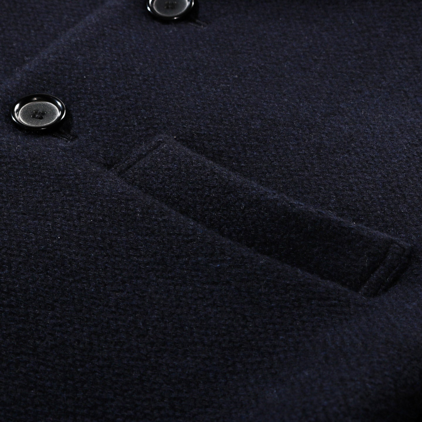 BLUE BLUE JAPAN DOBBY MELTON WOOL 5B JACKET DARK NAVY
