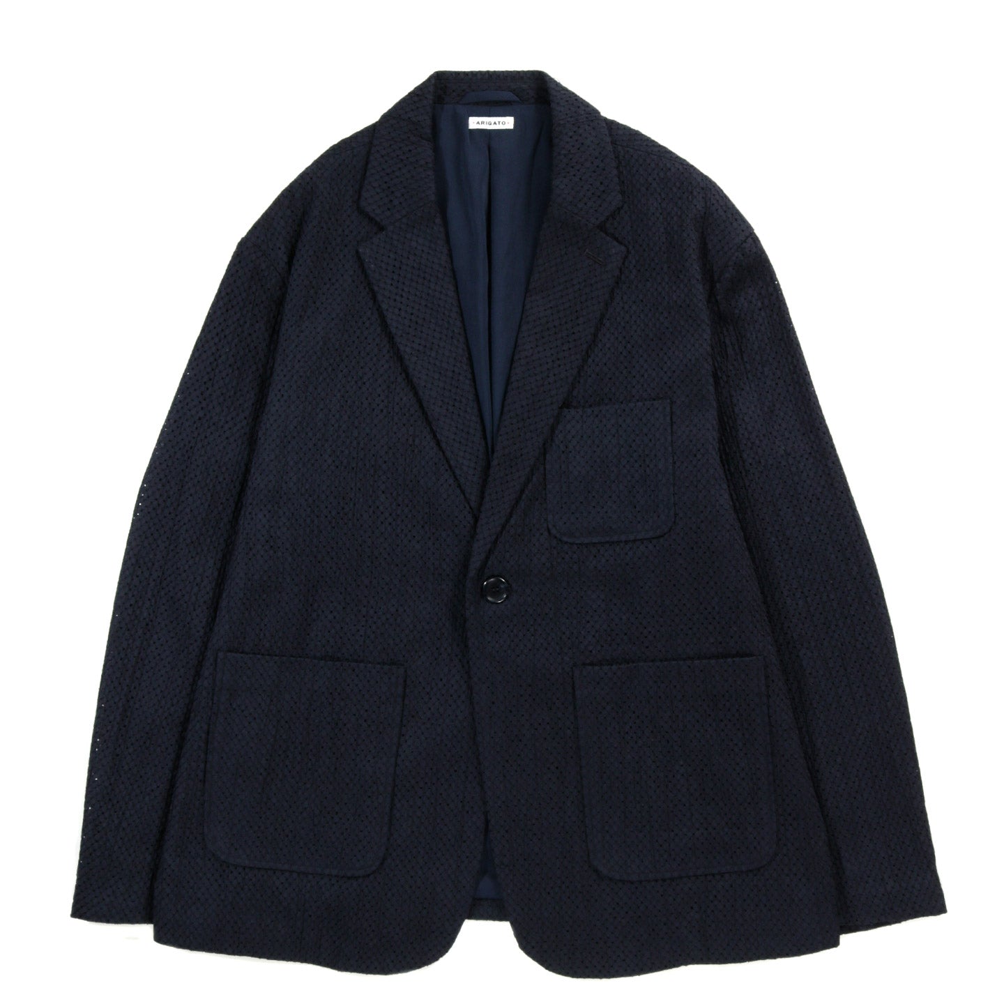 BLUE BLUE JAPAN MEYER LACE 1B TAILORED JACKET DARK NAVY