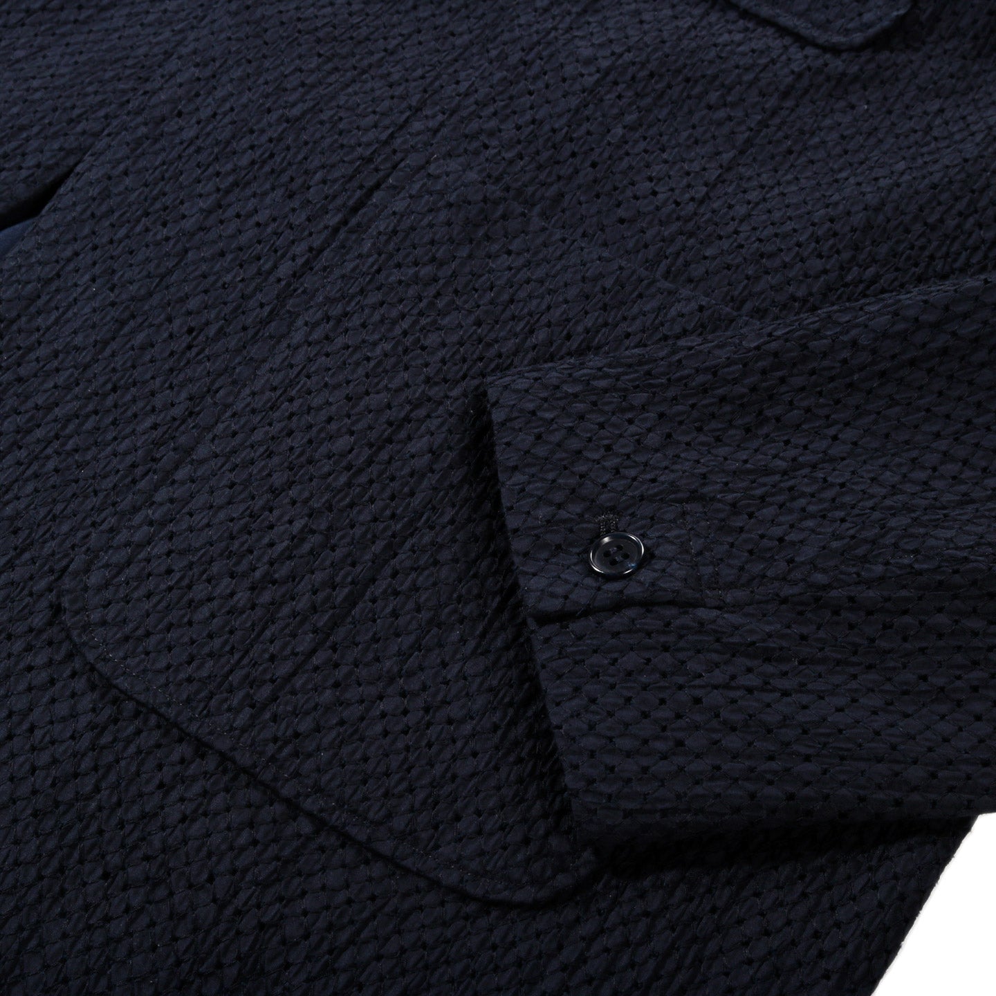 BLUE BLUE JAPAN MEYER LACE 1B TAILORED JACKET DARK NAVY