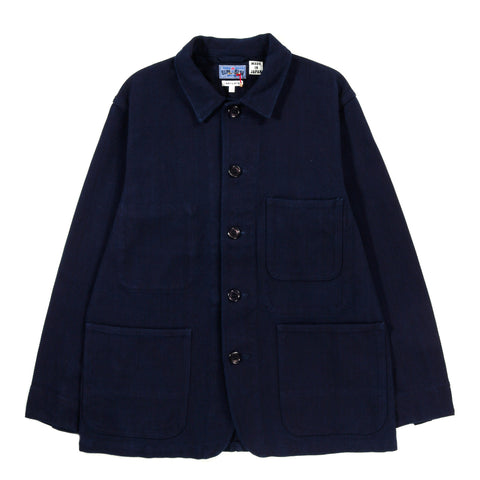 BLUE BLUE JAPAN PURE INDIGO 'SASHIKO' COVERALL JACKET