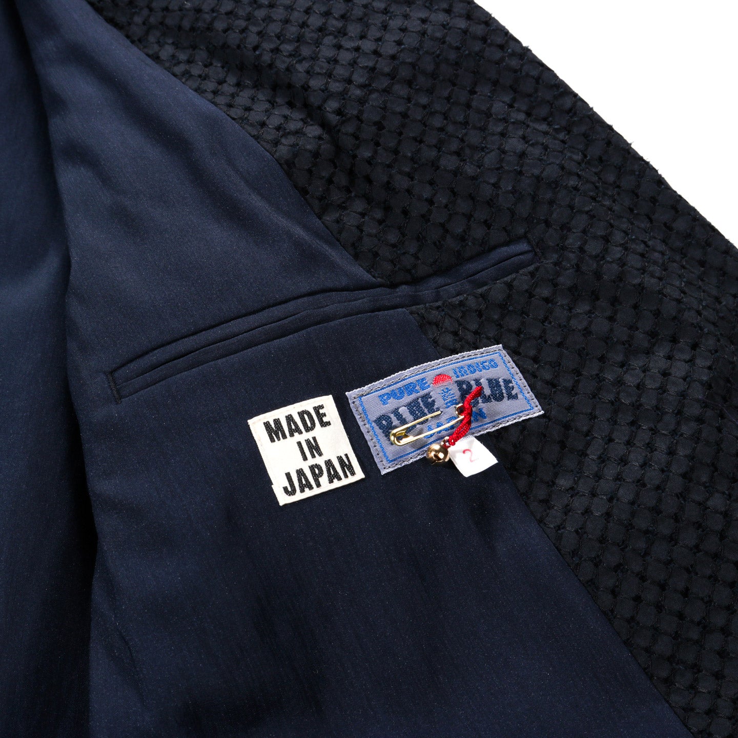 BLUE BLUE JAPAN MEYER LACE TAILORED JACKET DARK NAVY