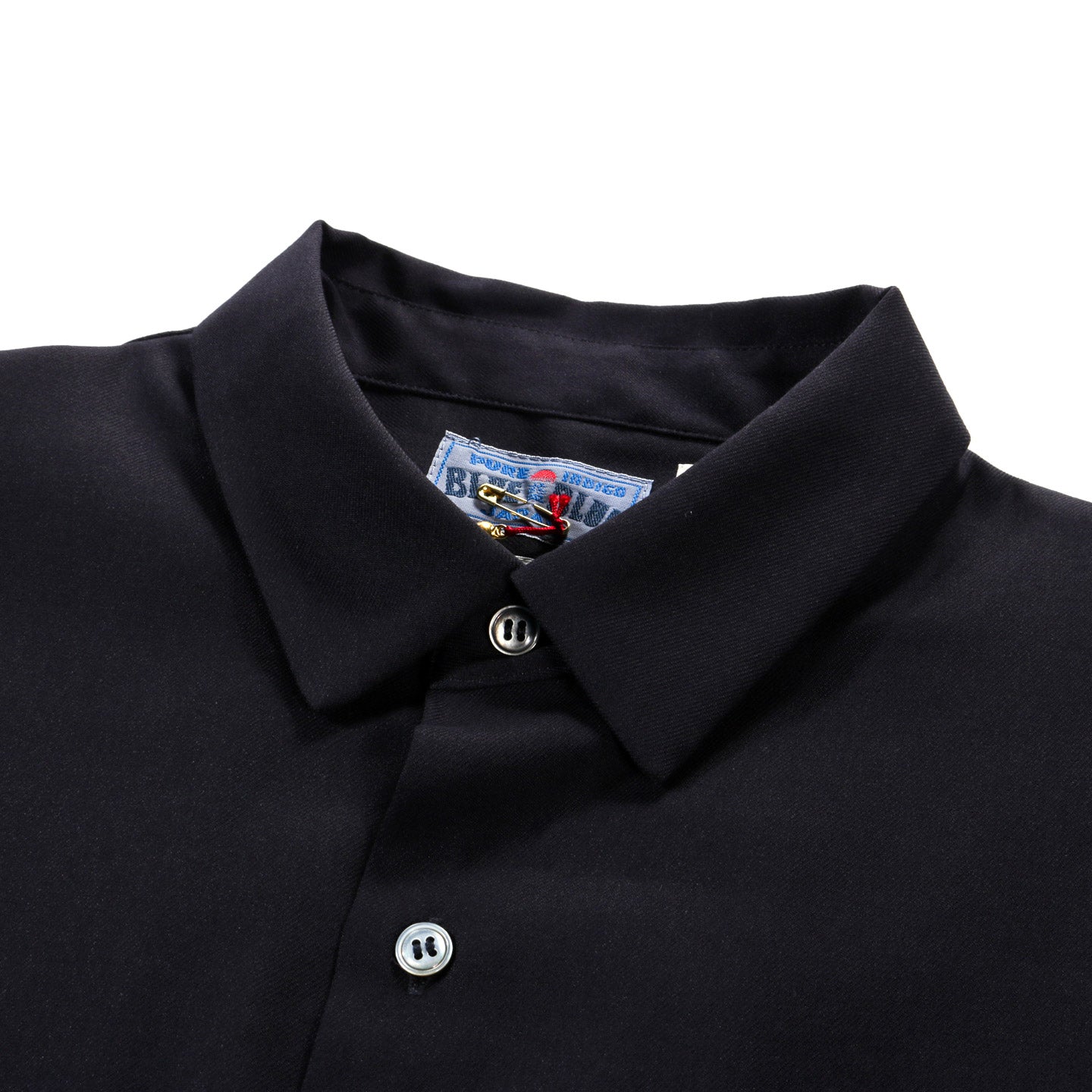 BLUE BLUE JAPAN STRETCH DRY TWILL REGULAR COLLAR LS SHIRT DARK NAVY