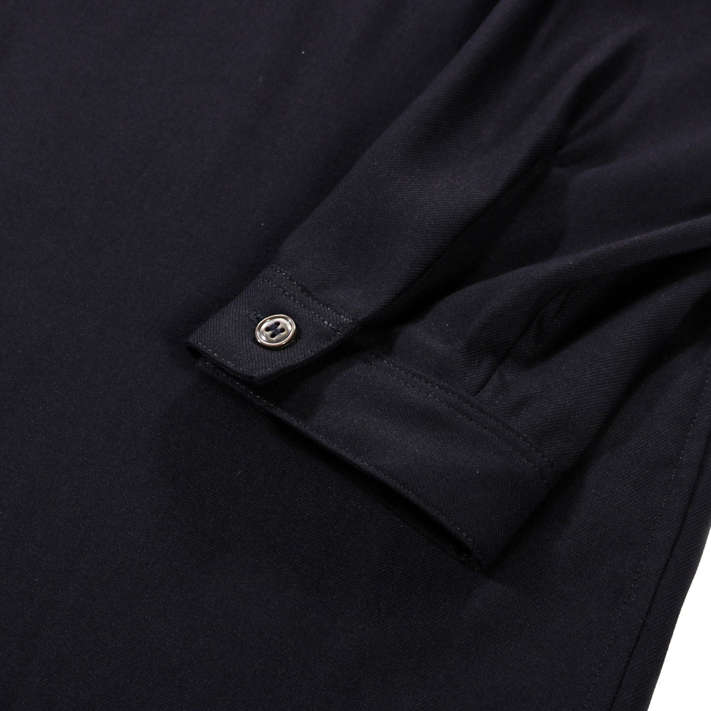 BLUE BLUE JAPAN STRETCH DRY TWILL REGULAR COLLAR LS SHIRT DARK NAVY